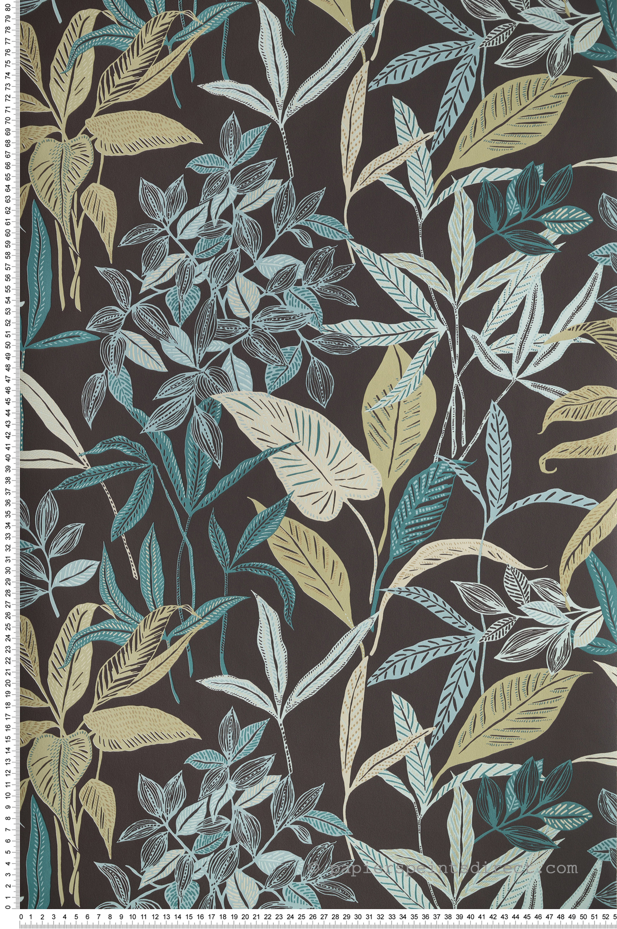 Papier peint Feuillage Santiago émeraude noir - Green & Co de Casélio | Réf. GCO103859705