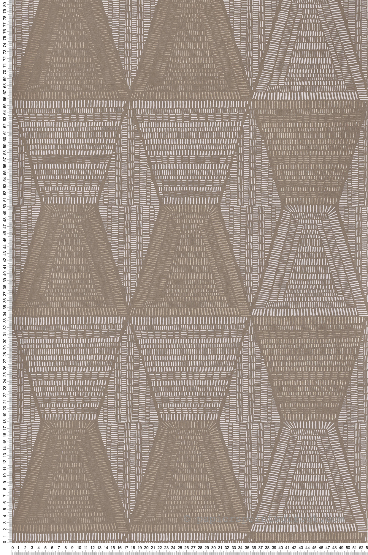 Papier peint Ethnique Daïa taupe et irisé - Mirage de Casamance | Réf. CAS-75272038