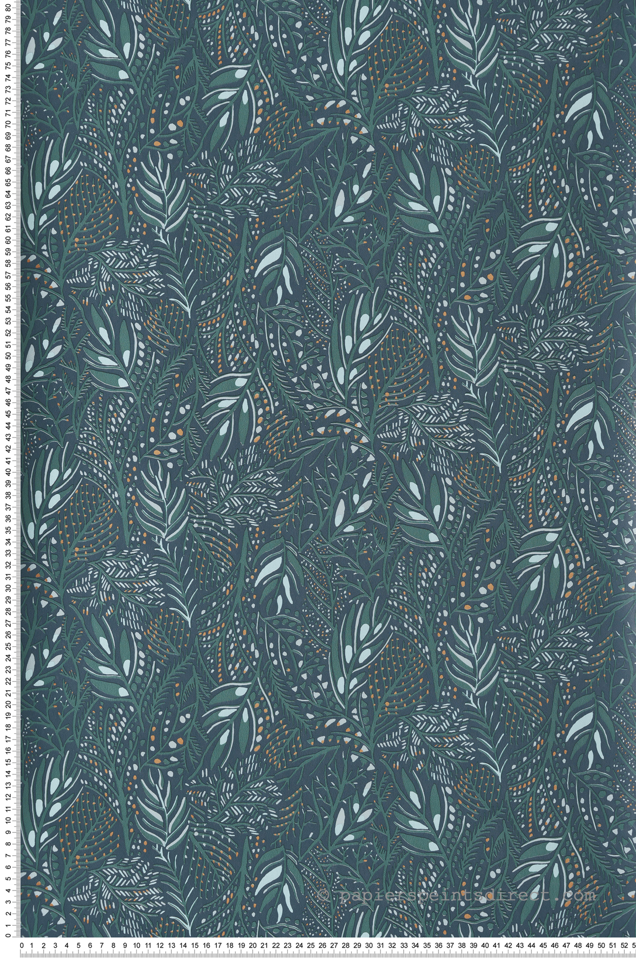 Papier peint Végétal Jade bleu nuit - Essentiel de Casélio | Réf. ETL103106166