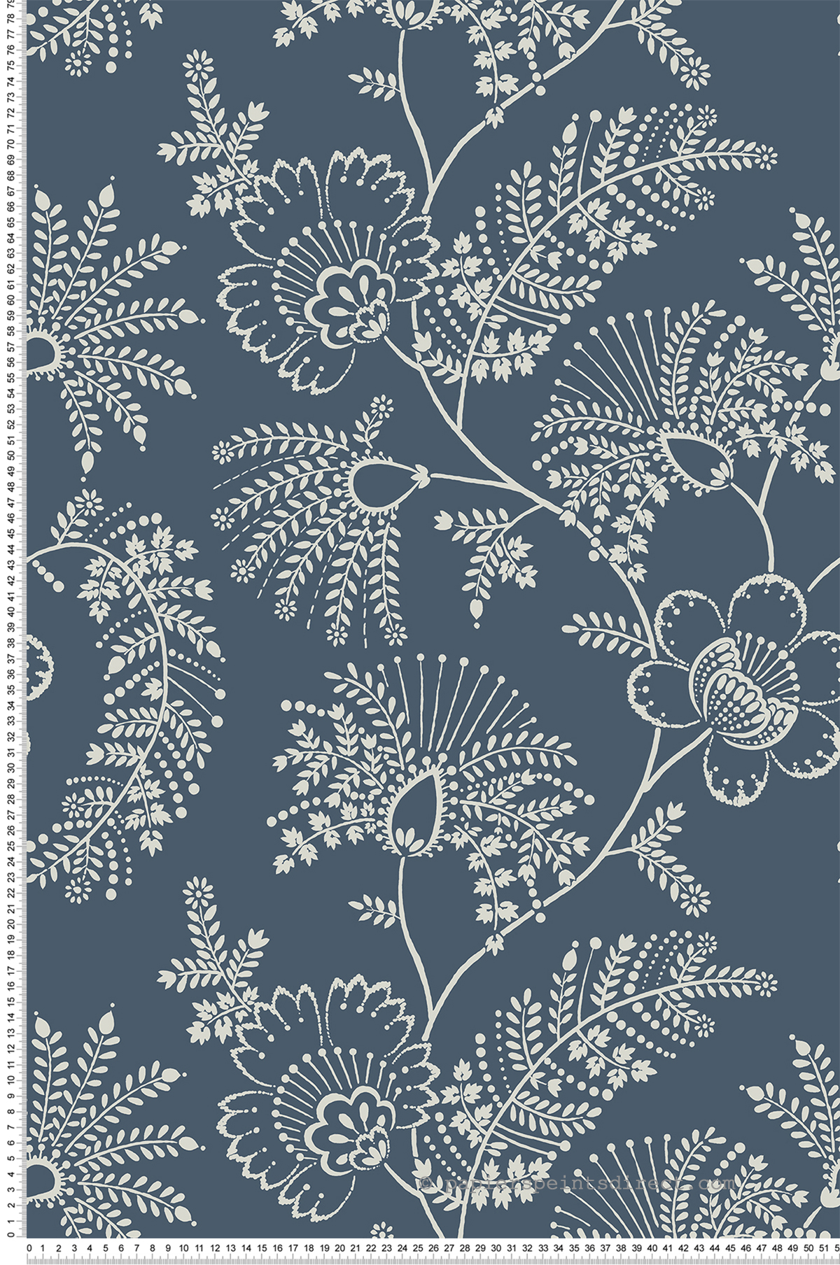 Papier peint Branché Floral Maeve bleu foncé - Delicatesse de Lutèce | Réf. LTC-FD26822