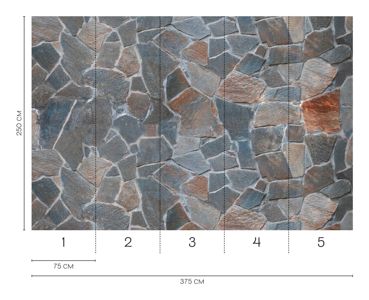 Papier peint panoramique Mur Dalle Pierre gris - Wall Love d'A.S. Création REGLE | Réf. DD129584