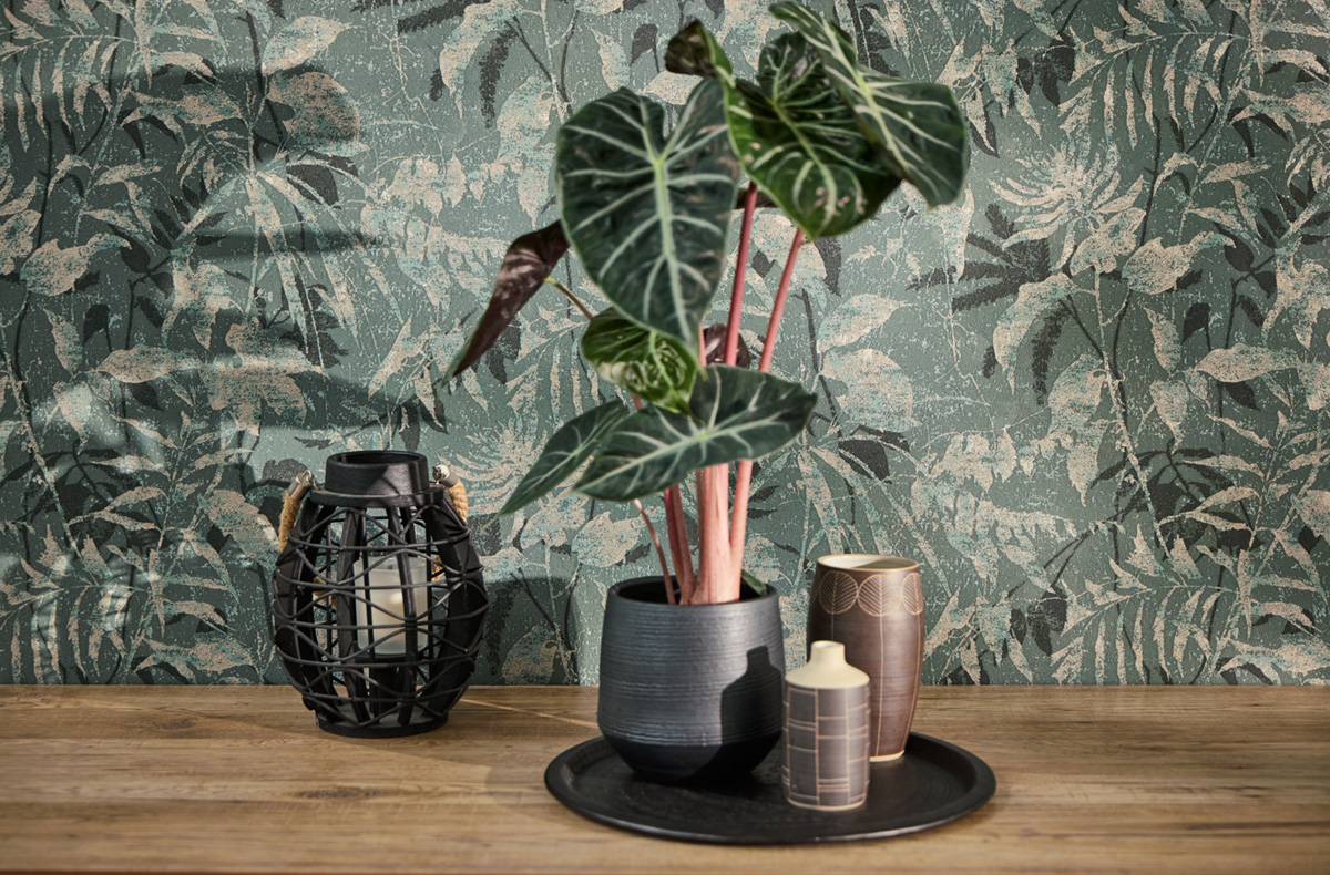 Papier peint Végétaux Jungle vert paon doré - Metropolitan Stories 4 Hot Spots d'A.S. Création AMB1| Réf. AS-782035