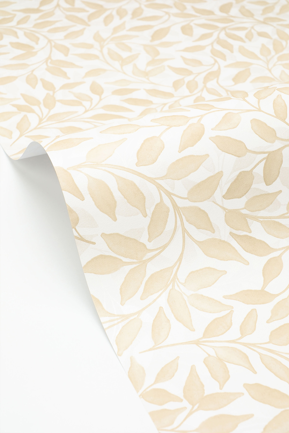 Papier peint Feuille Rameaux Printemps écru nacré - Moonlight 3 de Casélio ZOOM | Réf. MNL3106110000