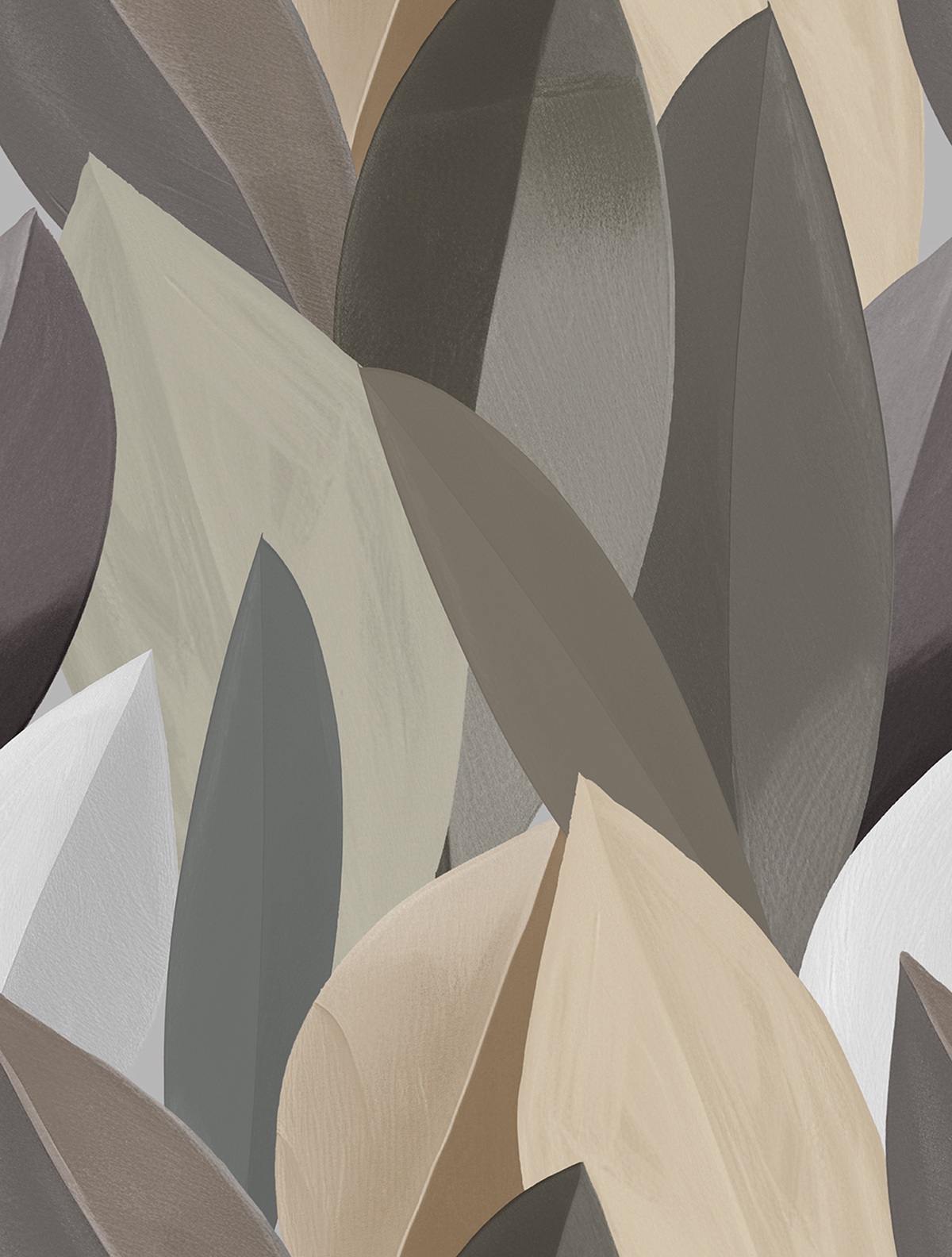 Papier peint panoramique Feuille Peinture gris - Vancouver de Montecolino | Réf. MC-SYD27597