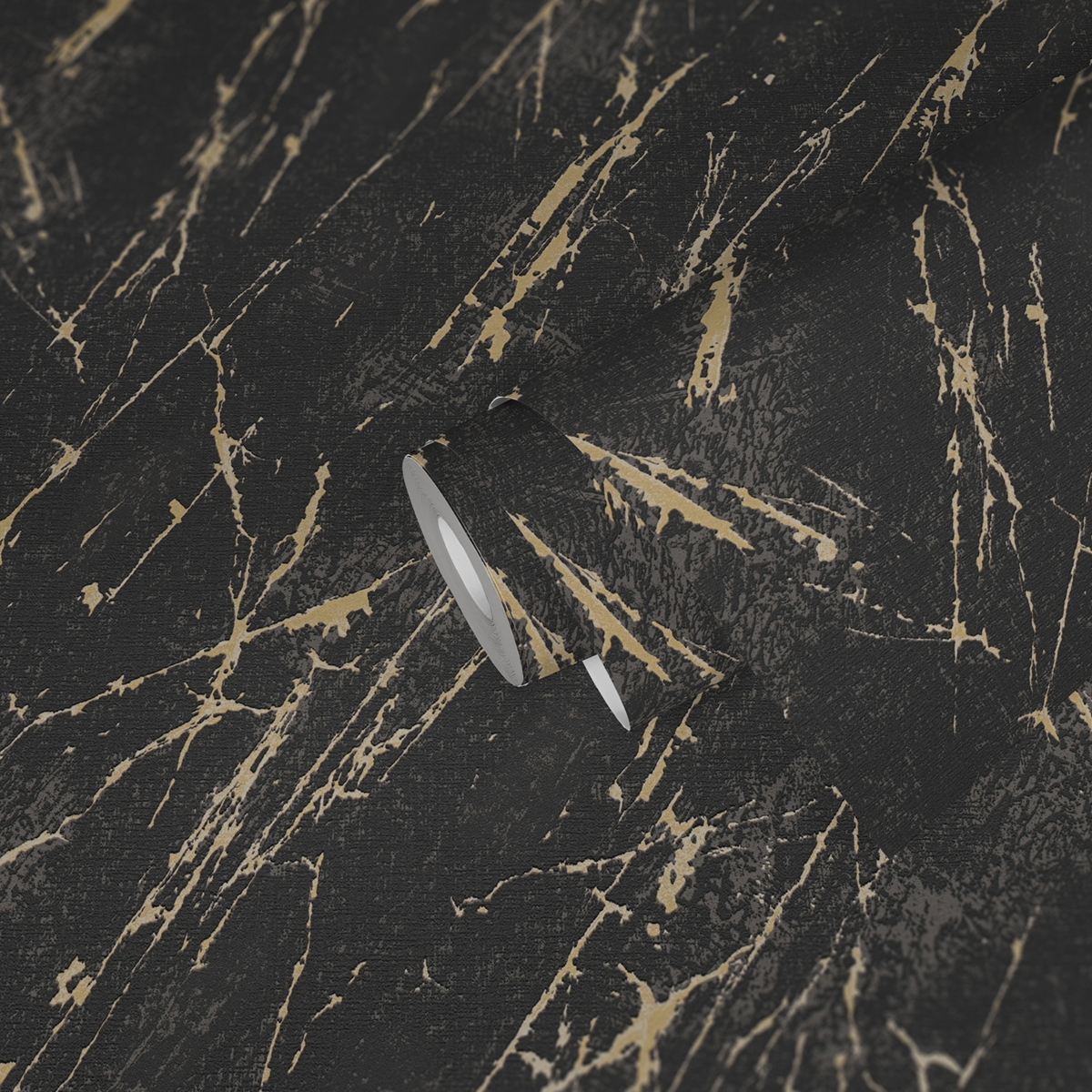 Papier peint Marbre Abstrait anthracite doré - Casual Living d'A.S. Création AMB5| Réf. AS-393362