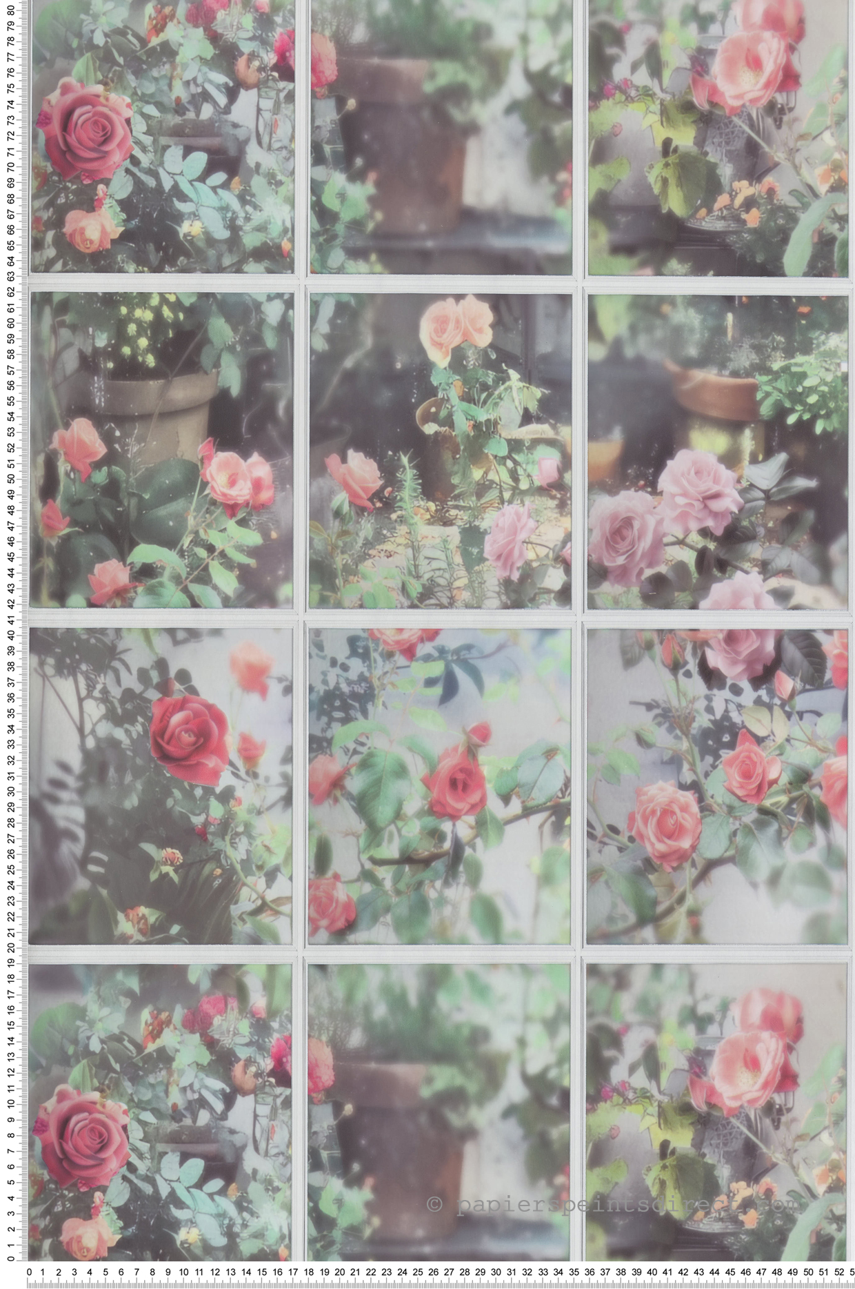 Papier Peint Fleur Verrière Roseraie rose - Illusion d'Ugépa | Réf. UGP-M89904