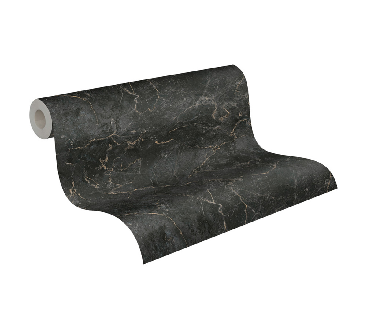 Papier peint Marbre Lisse noir beige  - Elements 2 d'A.S. Création ROLL | Réf. AS-379911