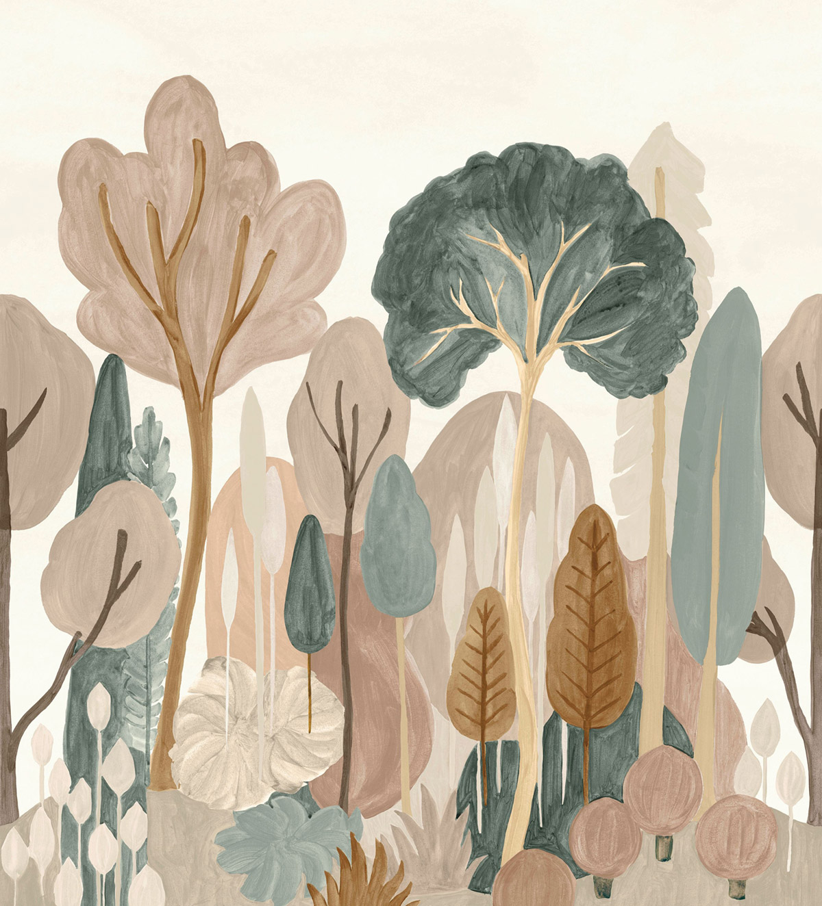 Papier peint panoramique Arbre Orme vert lichen - Panoramas 3 de Casamance | Réf. CAS-76380916