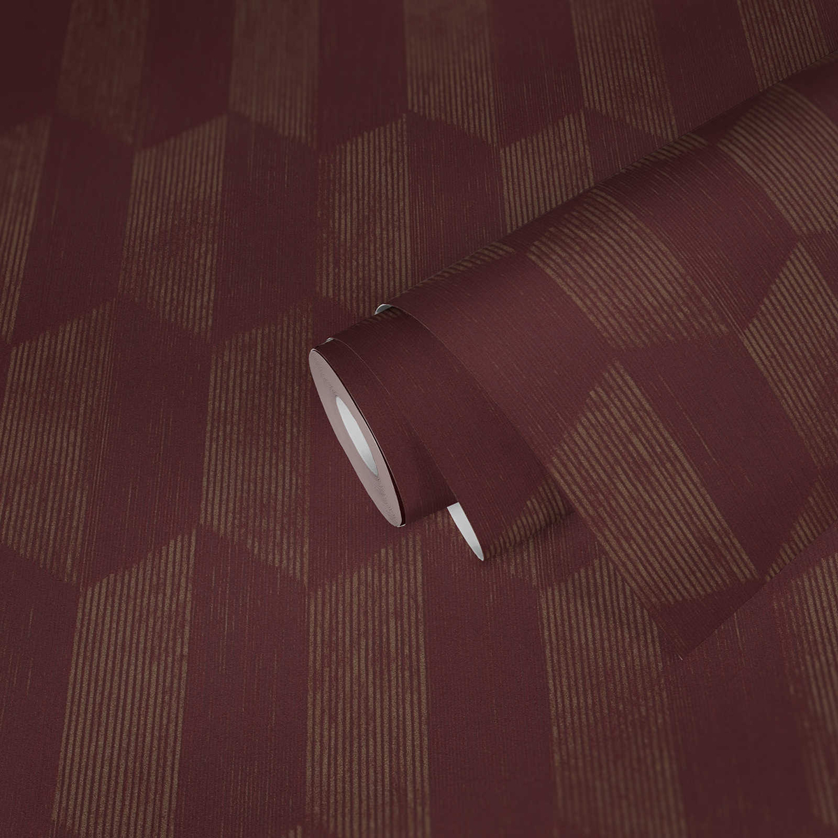 Papier peint Hexagone bordeaux et doré - Geo Effect d'A.S. Création AMB3 | Réf. SP15796