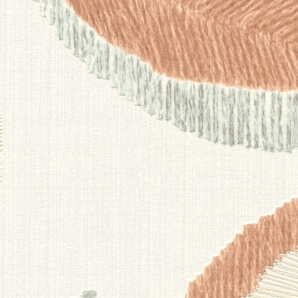 Papier peint Feuille Craft terracotta bleu d'eau - Abaca de Lutèce AMB2 | Réf. LTC-51232804