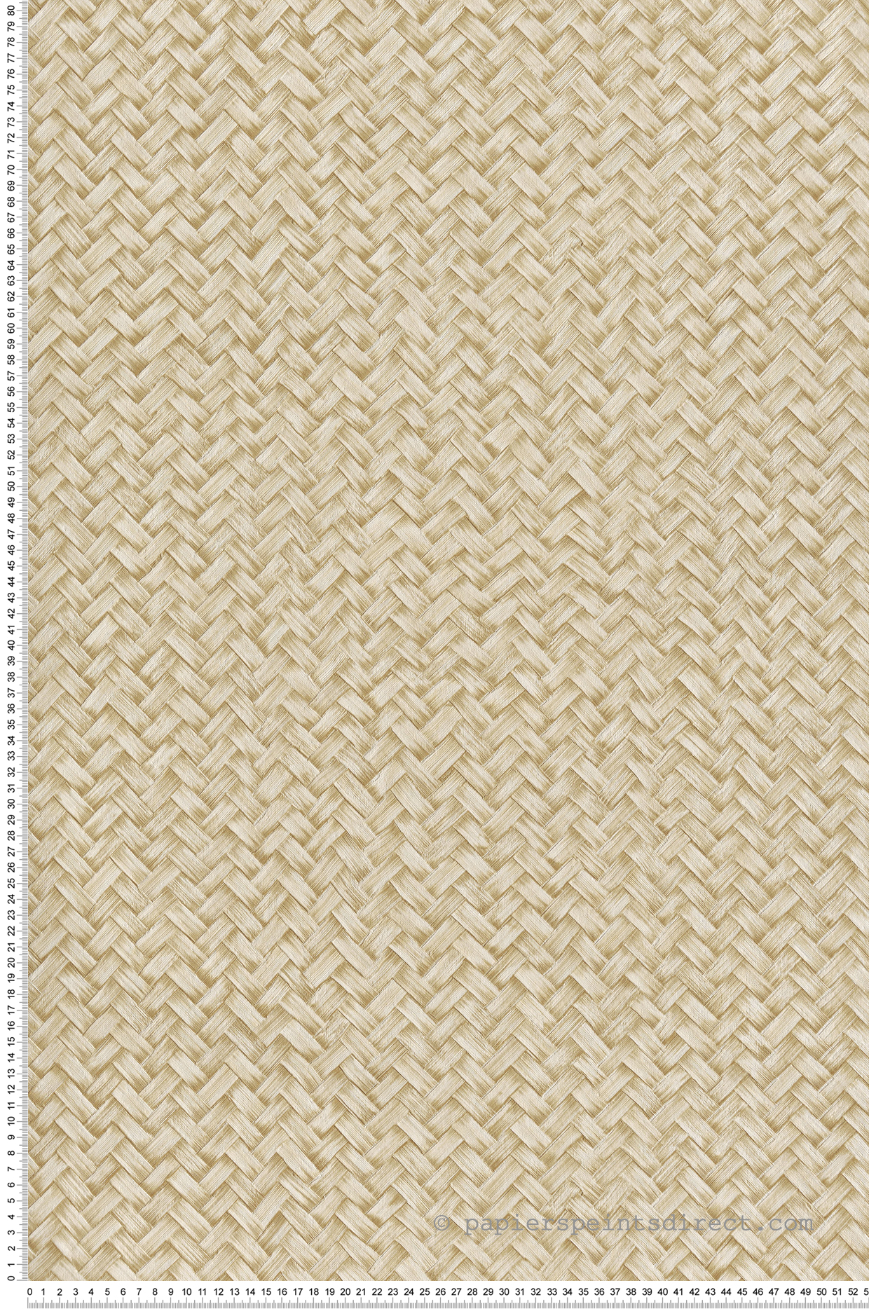 Papier peint Tressage Paille Chevron beige camomille - Architexture de Montecolino | Réf. MC-AZ57718