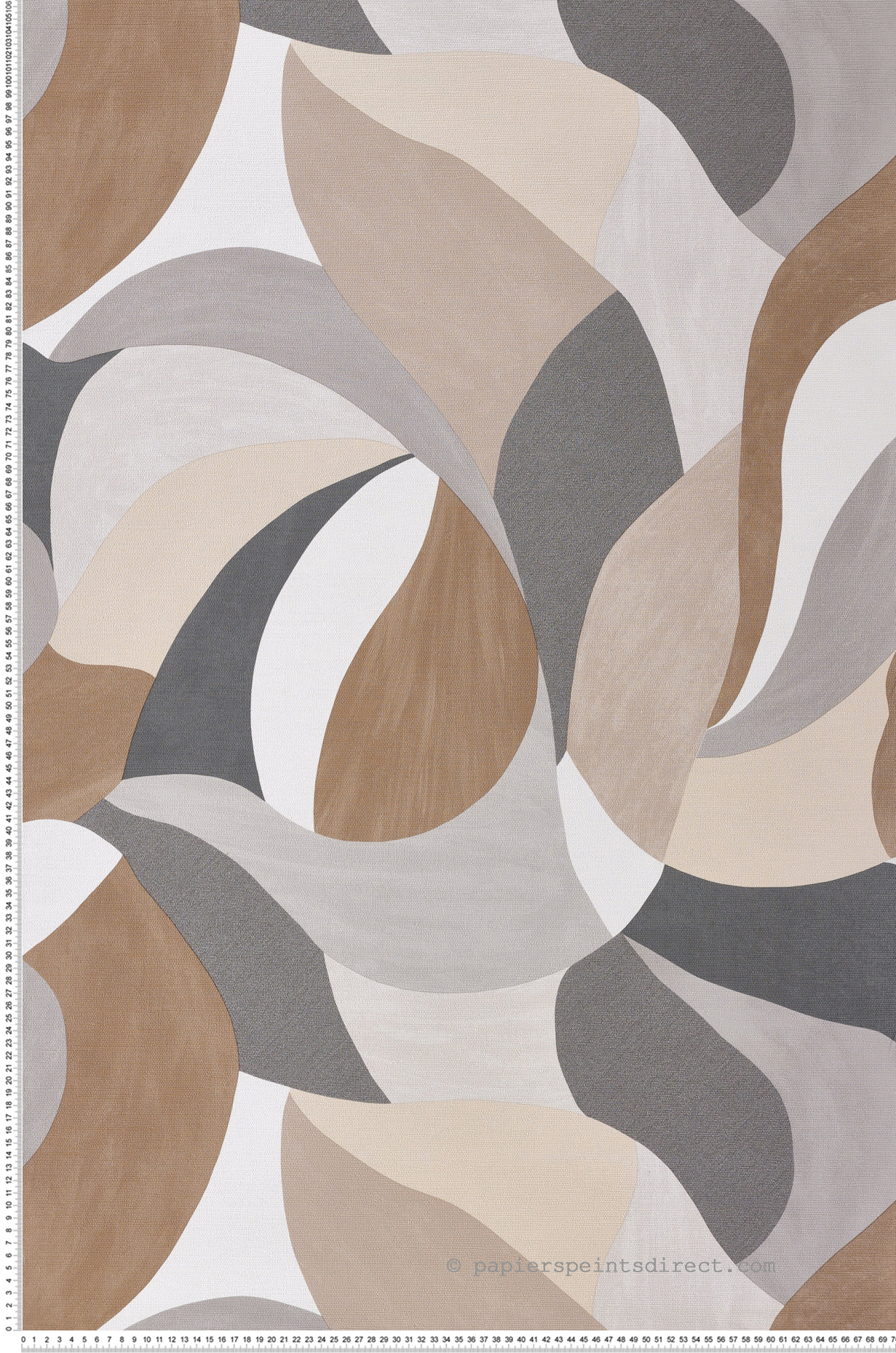 Papier peint Formes Contemporain Mandorla beige gris - Terra Rossa de Casamance | Réf. CAS-76200100