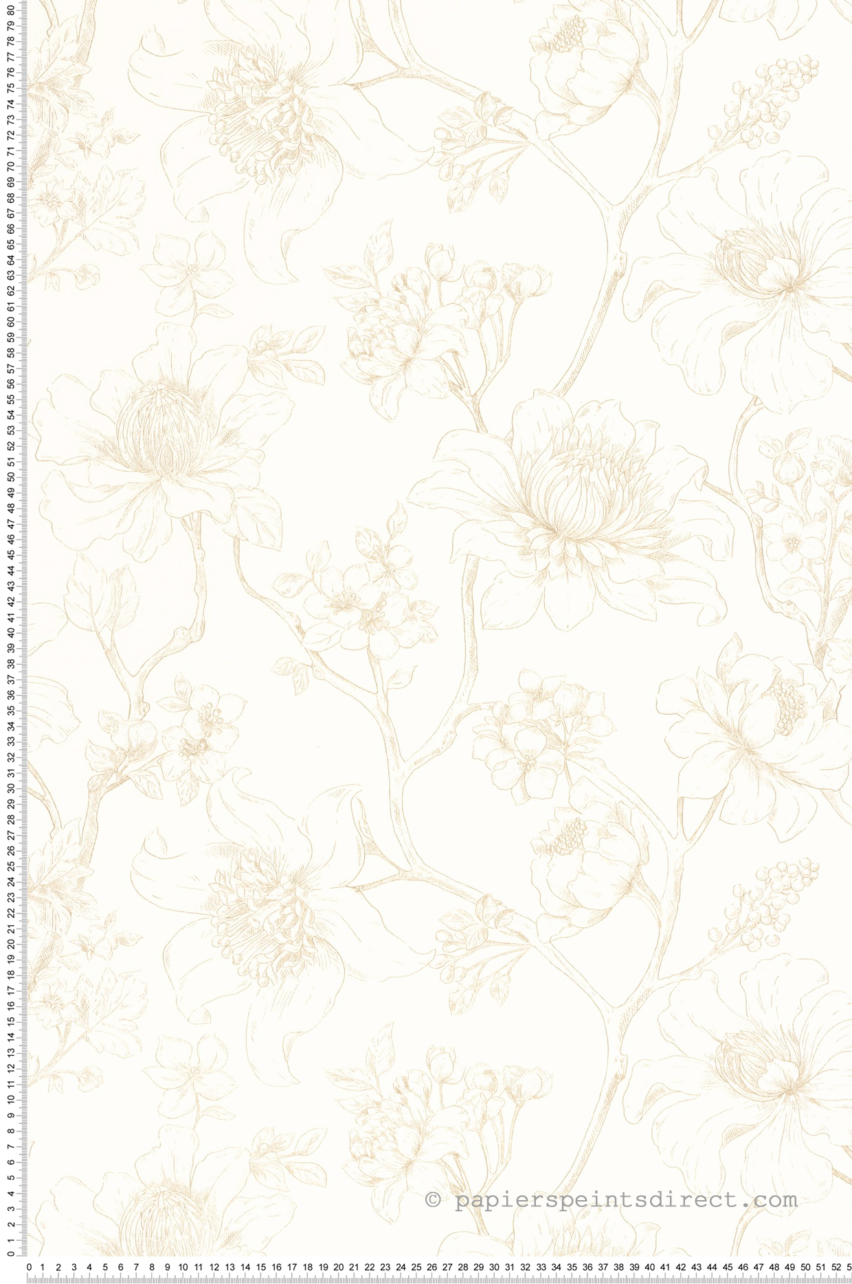 Papier peint Floral Silent Garden doré - Moonlight 3 de Casélio | Réf. MNL3107070244