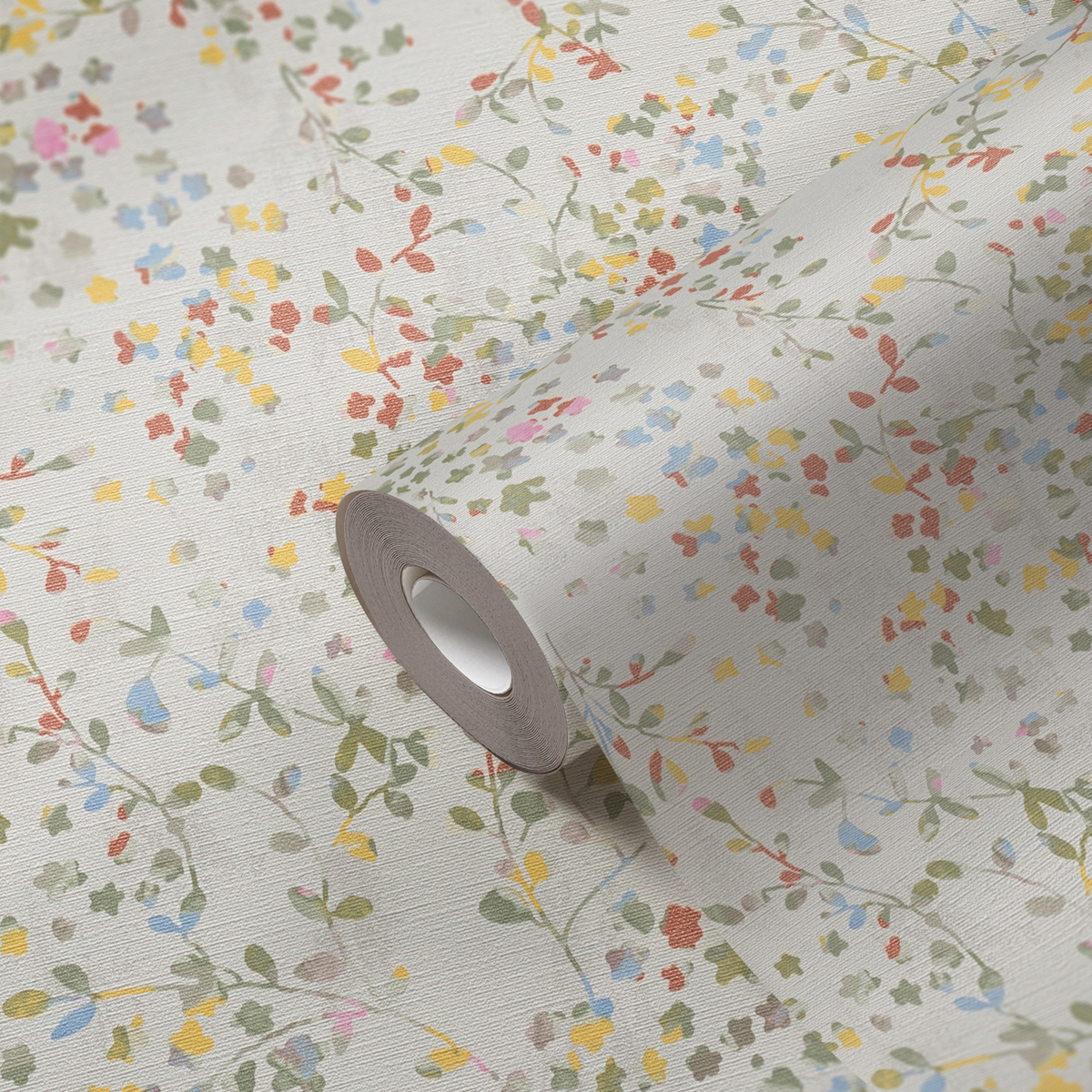 Papier peint Fleur Minimaliste Semis multicouleurs cuivré - Aquarell Dreams d'A.S. Création AMB2| Réf. AS-397471