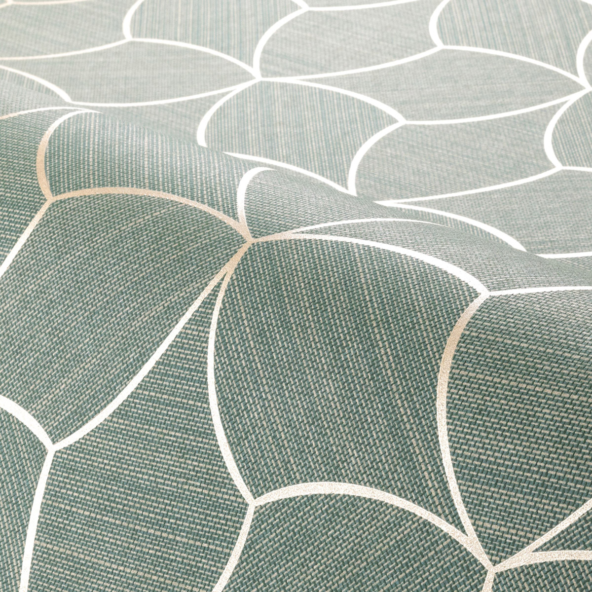 Papier peint Écailles Géométriques Tressana céladon doré - Tressora de Casamance | Réf. CAS-76943670