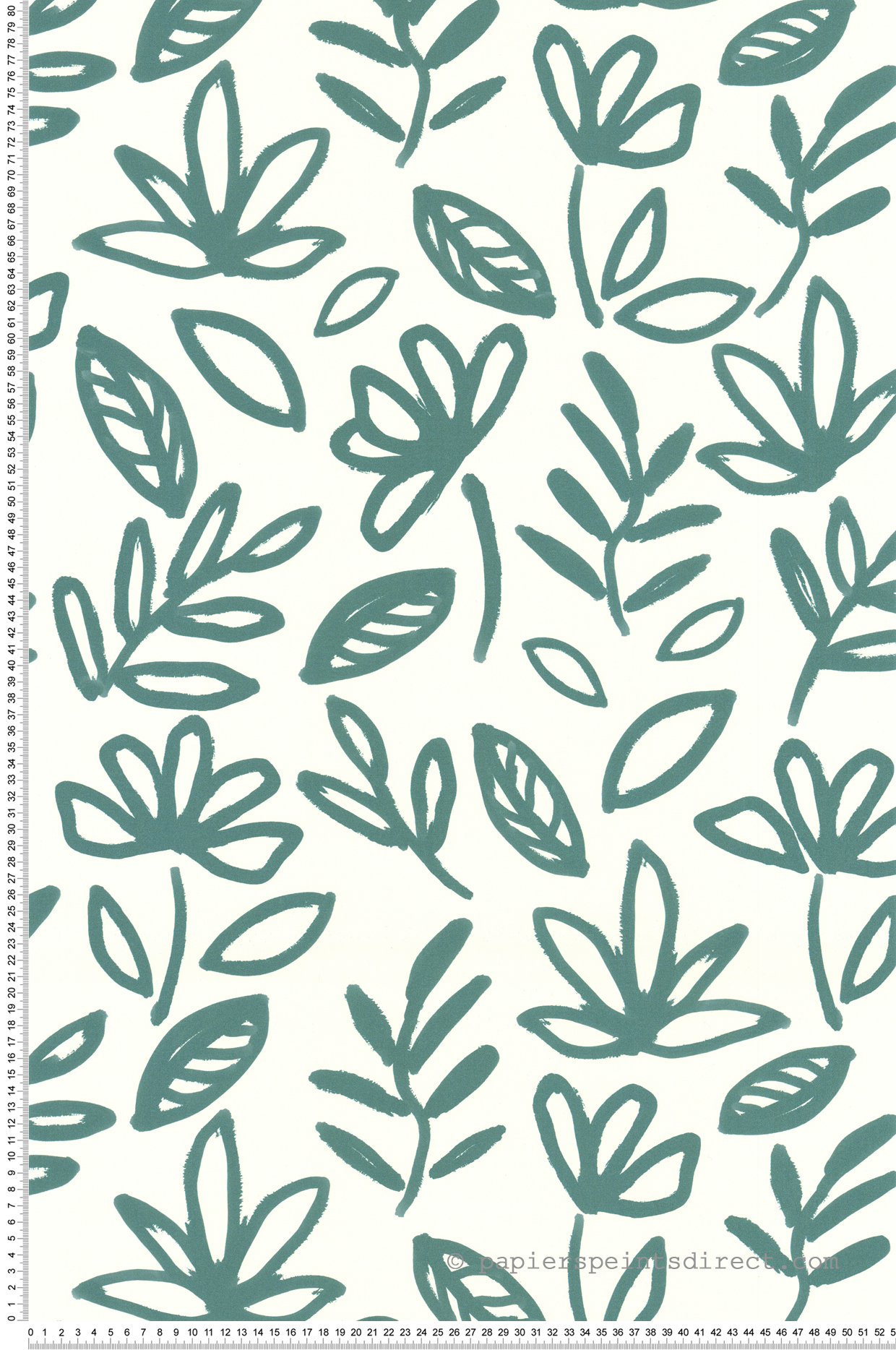 Papier peint Marguerites Peintes bleu paon - Poésie de Lutèce | Réf. LTC-51253904