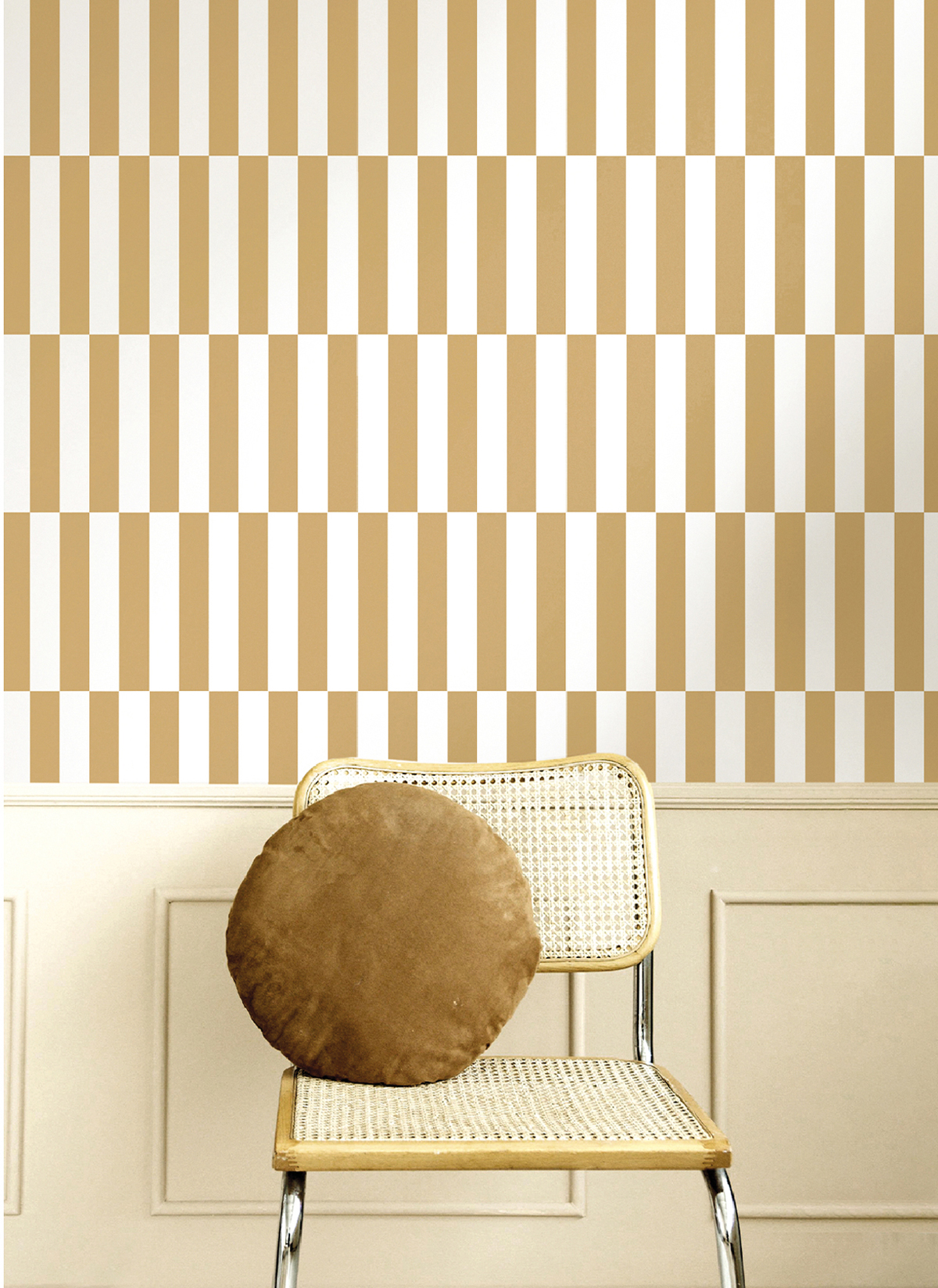 Papier peint Piano Ritmo Rectangle beige caramel - Maison Paradis de Lutèce | Réf. LTC-MP15553