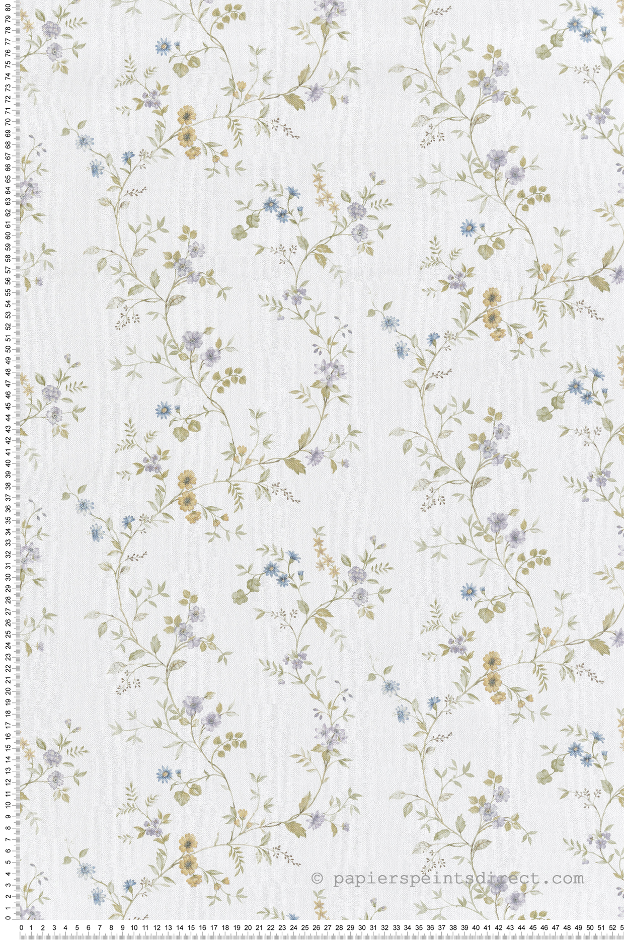 Papier peint Floral Vintage Passiflore bleu vert - Garden Party 2 de Montecolino | Réf. MC-8357