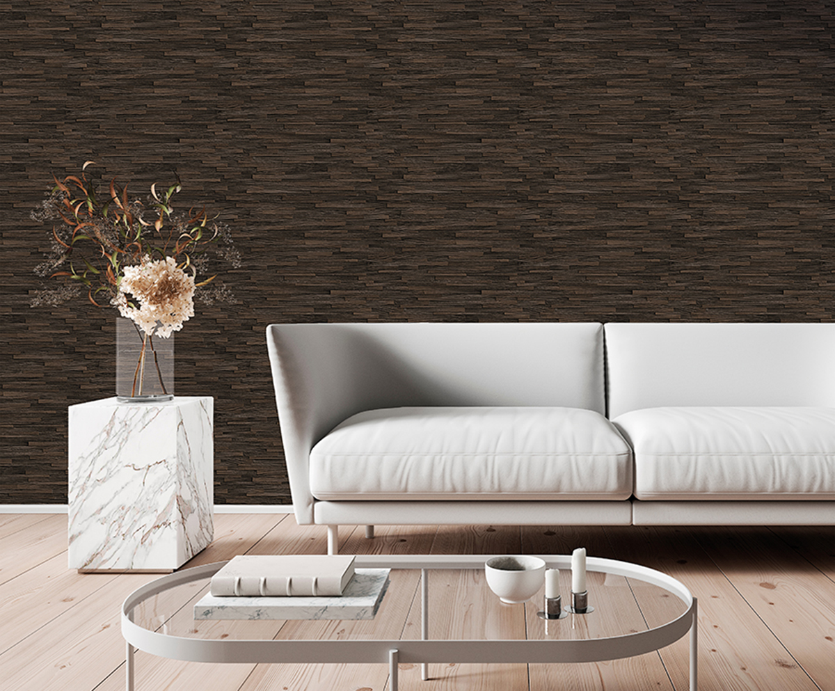 Papier peint Lame Bois chocolat - Architexture de Montecolino | Réf. MC-AZ57725