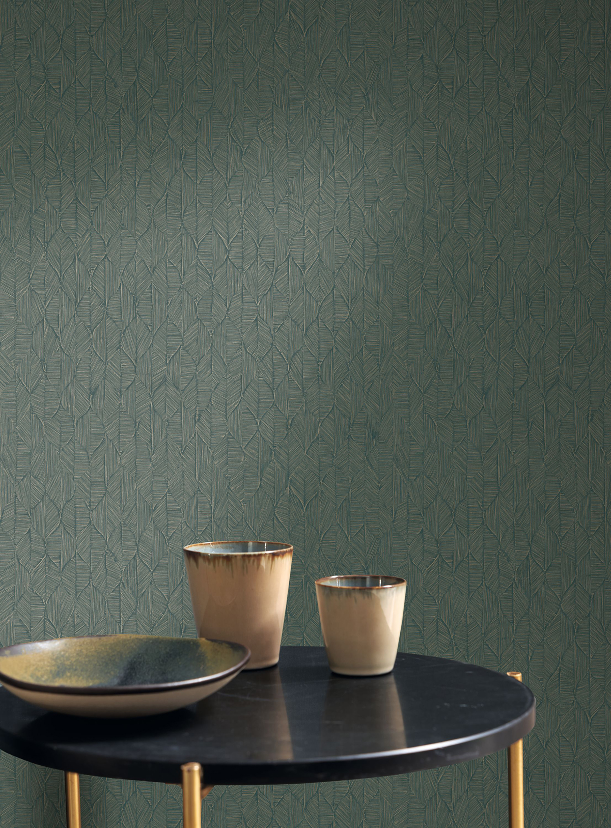 Papier peint Feuille Art Déco Tarrazu émeraude - Vegetals de Casadéco | Réf. VEGE201276707