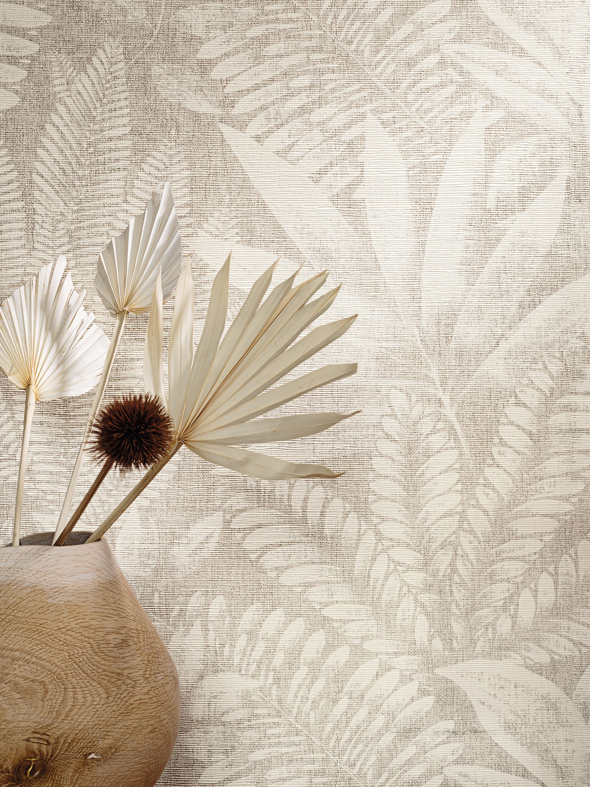 Papier peint Feuillages Aloes ivoire - Karabane de Casamance | Réf. CAS-75183580