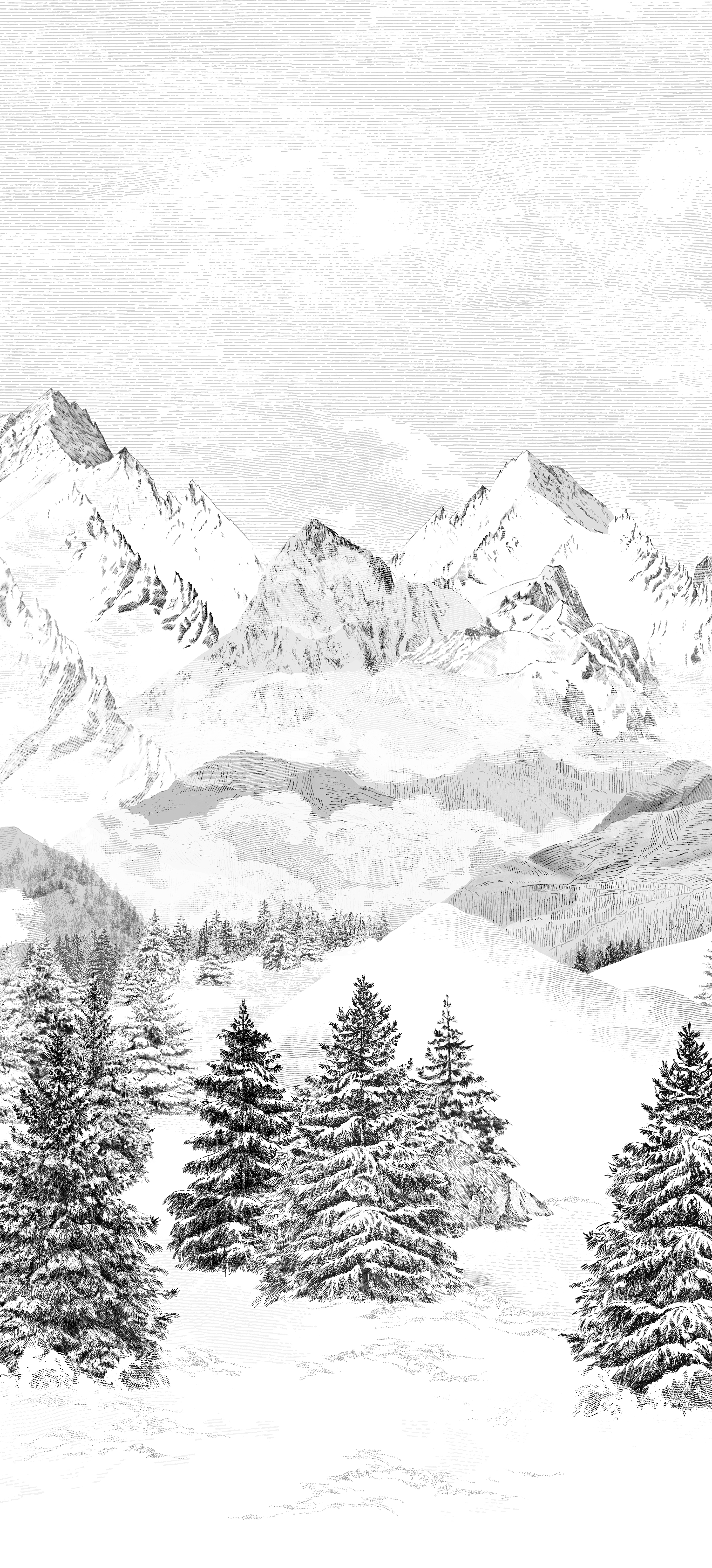 Papier peint panoramique montagne Les Cimes A - 1/2/3 - Isidore Leroy