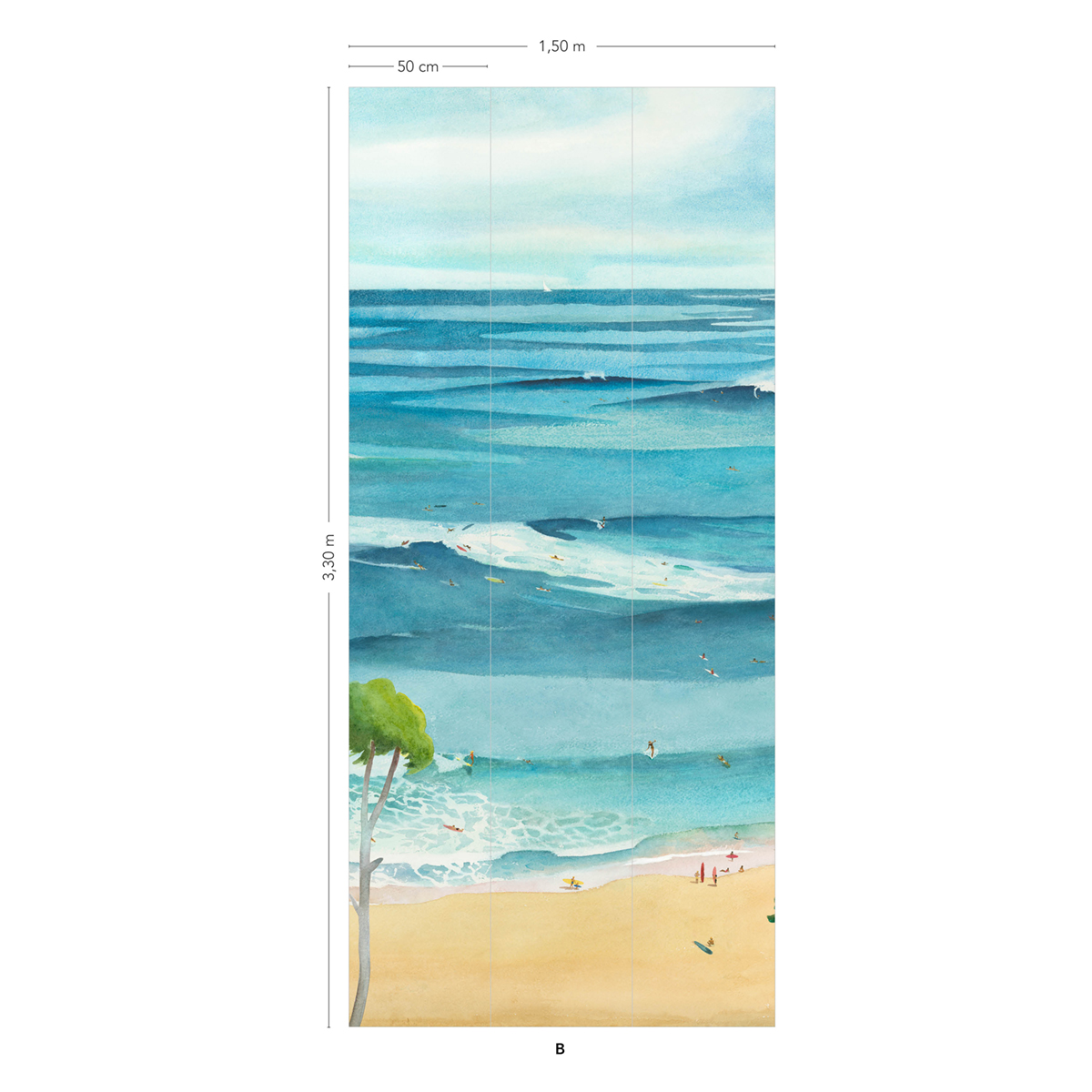 Papier peint panoramique Surf Landes B - 4/5/6 - Isidore Leroy