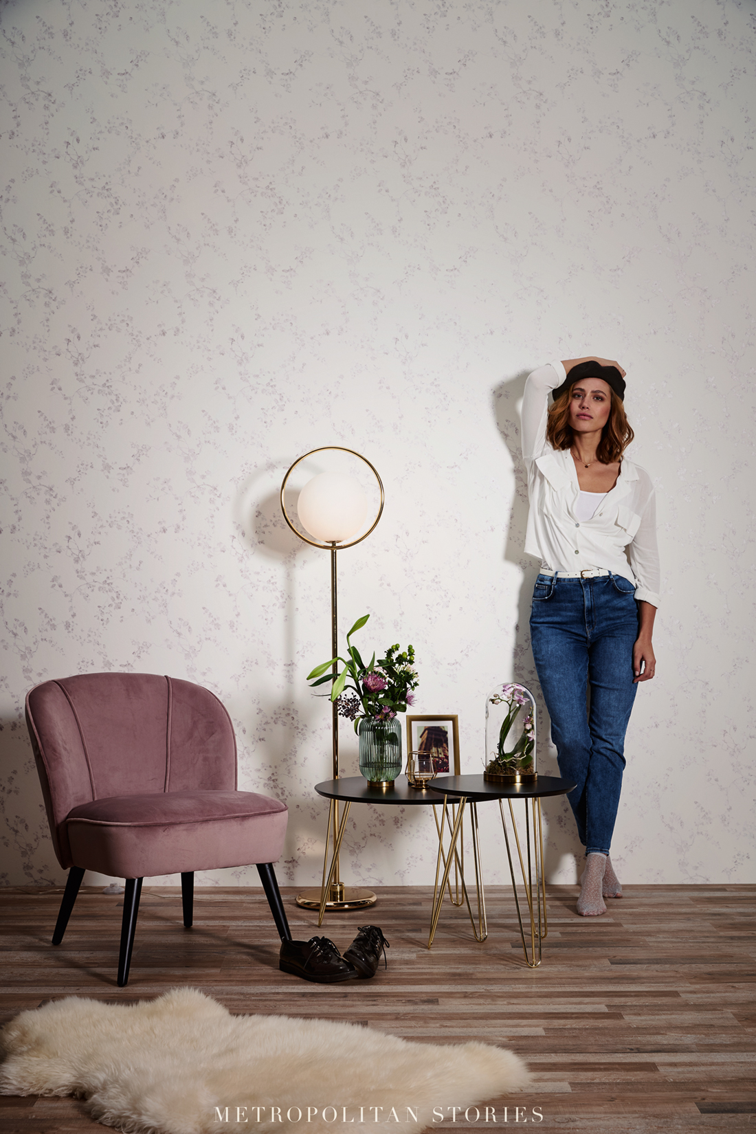 Papier peint Fleurs rose blanc - Metropolitan Stories d'AS Création AMB 4 | Réf. SP14619