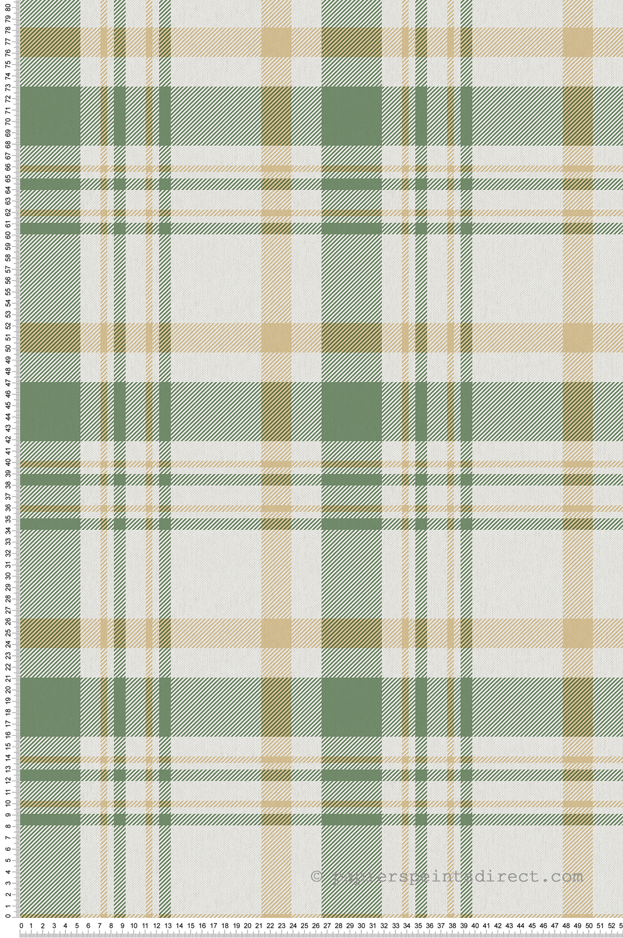 Papier peint Plaid Carreaux Ecossais vert ocre - Romance de Lutèce | Réf. LTC-19065