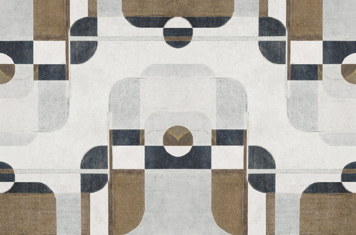 Papier peint panoramique Design Artistique Conrad M gris 424X280 - Carnaby Street de Casadéco | Réf. CARN200586129