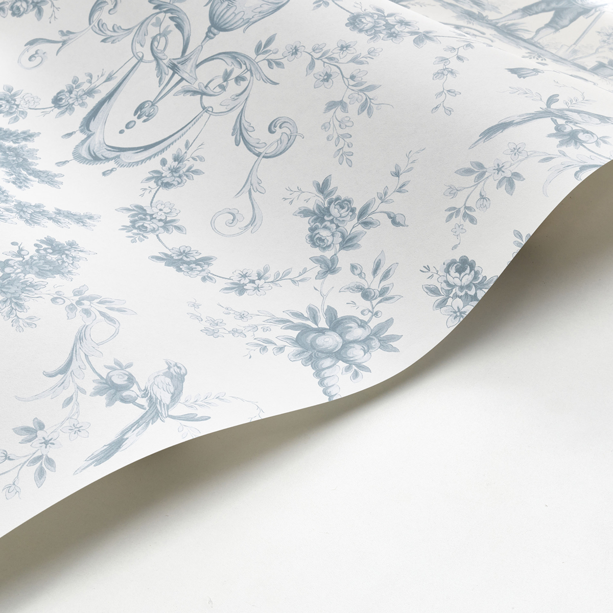 Papier peint Nature L'Orangerie bleu - Les Belles Toiles De Jouy de Casadéco AMBV | Réf. LBTJ87976322