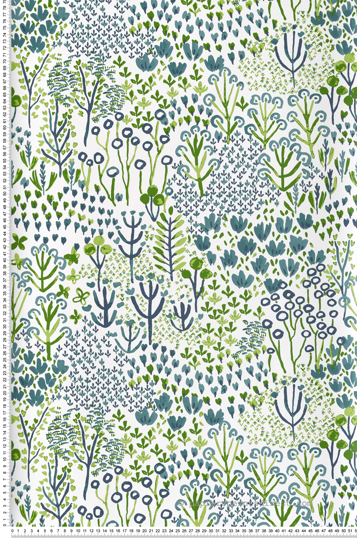 Papier peint Nature Prairie bleu canard - Happy de Lutèce | Réf. LTC-FD26347