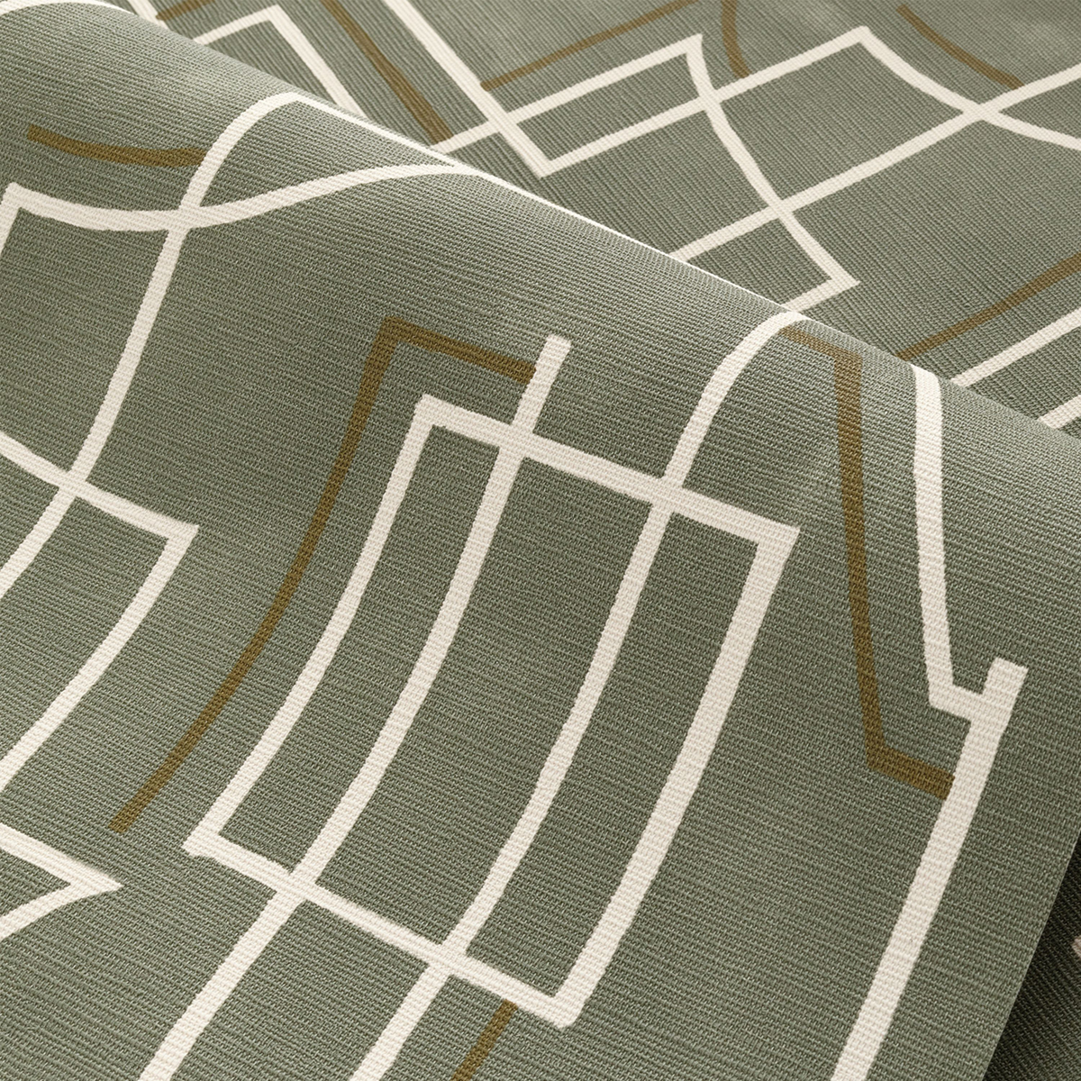 Papier peint Trait Graphique Alexander vert argile - Mouvements de Casamance AMB2 | Réf. CAS-76021630