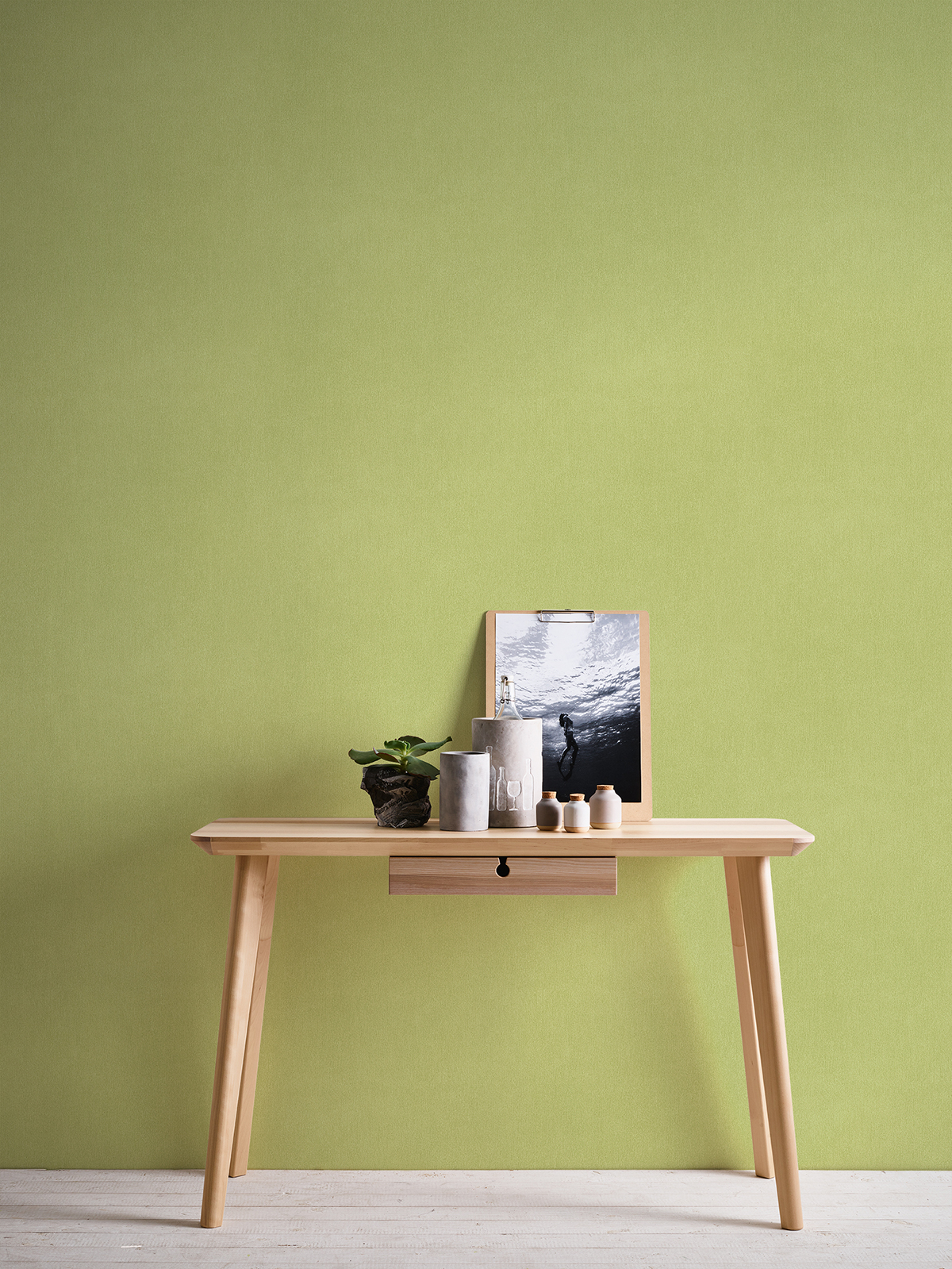 Papier peint Uni Lisse vert pomme - Dream Flowery de Architects Paper | AMB Réf. 3837-47