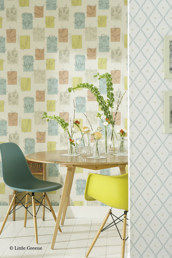 Papier peint 50' s Line Papers par the Little Greene, référence : 272HRCOCKT AMB