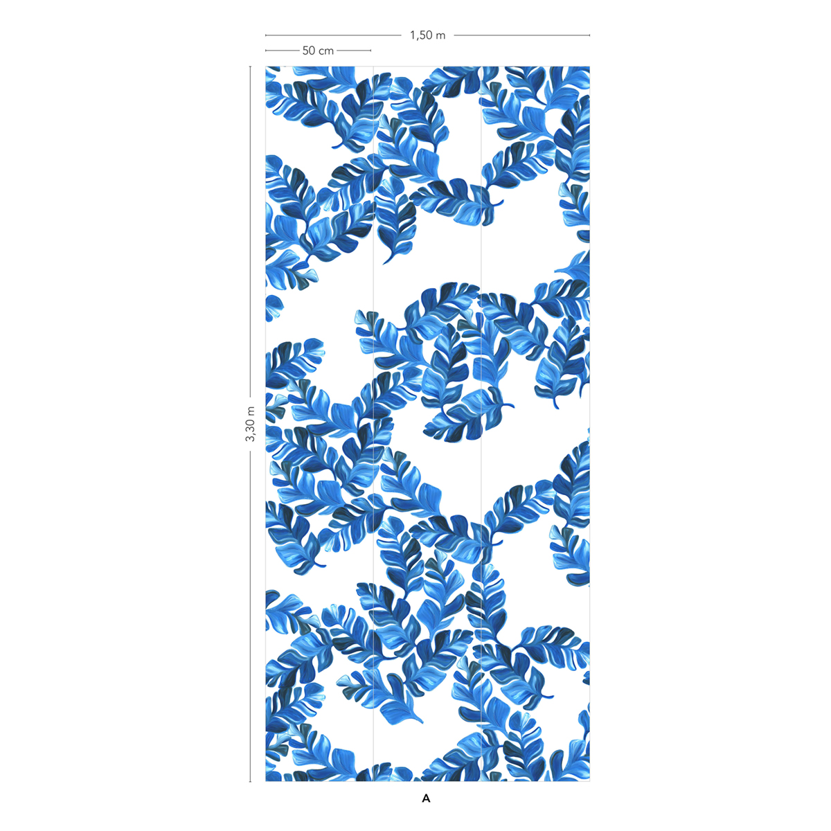 Papier peint panoramique Pacifico Bleu A - 1/2/3 - Isidore Leroy