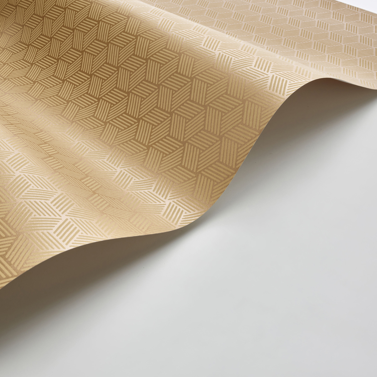 Papier peint Cube 3D Connexions Métallisé caramel doré - Alchimie de Casadéco AMB5| Réf. ALMI89942239