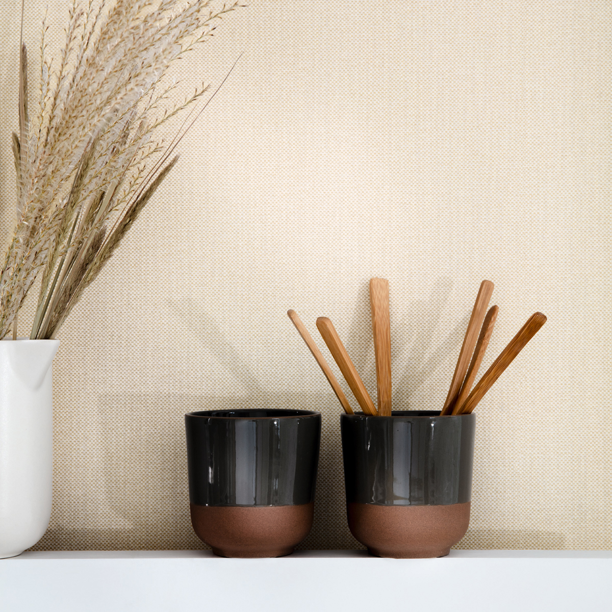 Papier peint Uni Natté Métallisé Ecru/Doré - Green Life et Natté de Casélio | Réf. GNL101570026