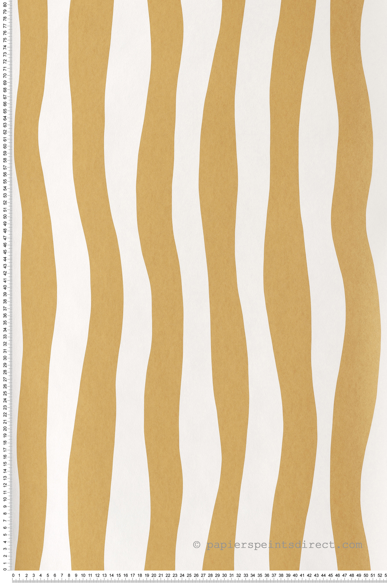 Papier peint Rayure Zèbre Sundae moutarde - L'Ile aux Oiseaux de Casamance | Réf. CAS-75912548