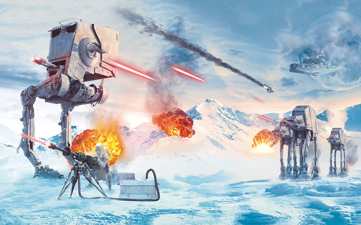 Papier peint panoramique Combat Star Wars Hoth Showdown - Papier peint Komar Into Wonderland