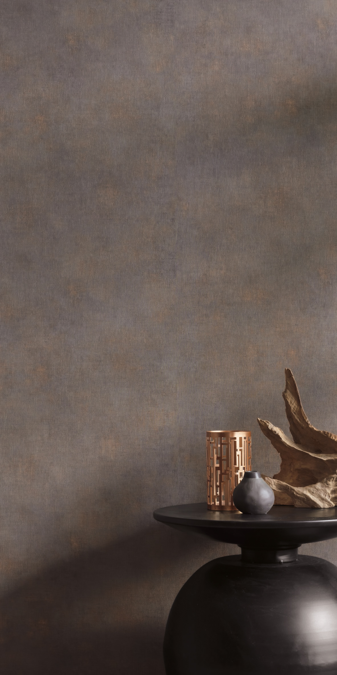 Papier peint Faux uni Charbon cuivré - Telas de Casélio | Réf. TELA69879732