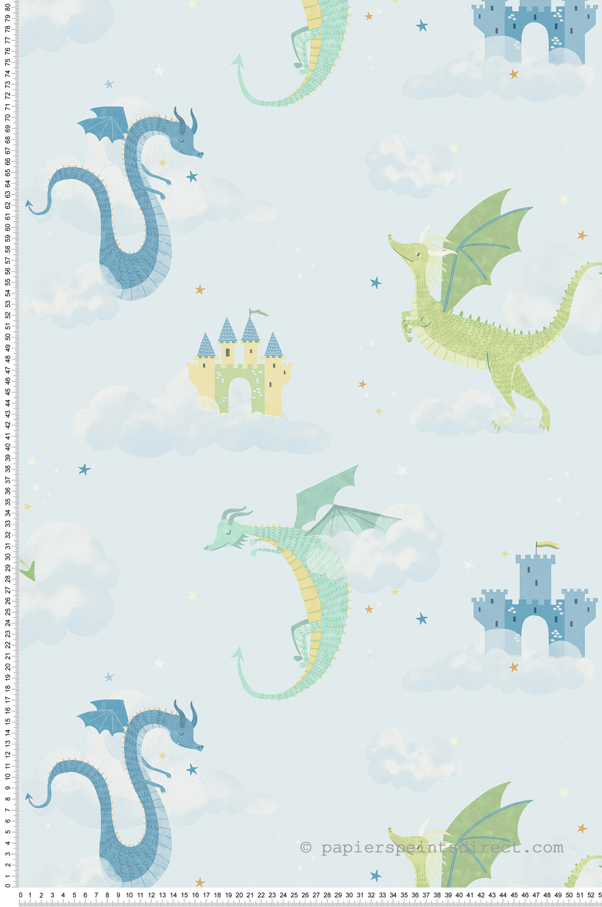 Papier peint Dragon Magie Enfant bleu - Imagine de Lutèce | Réf. LTC-DL27550
