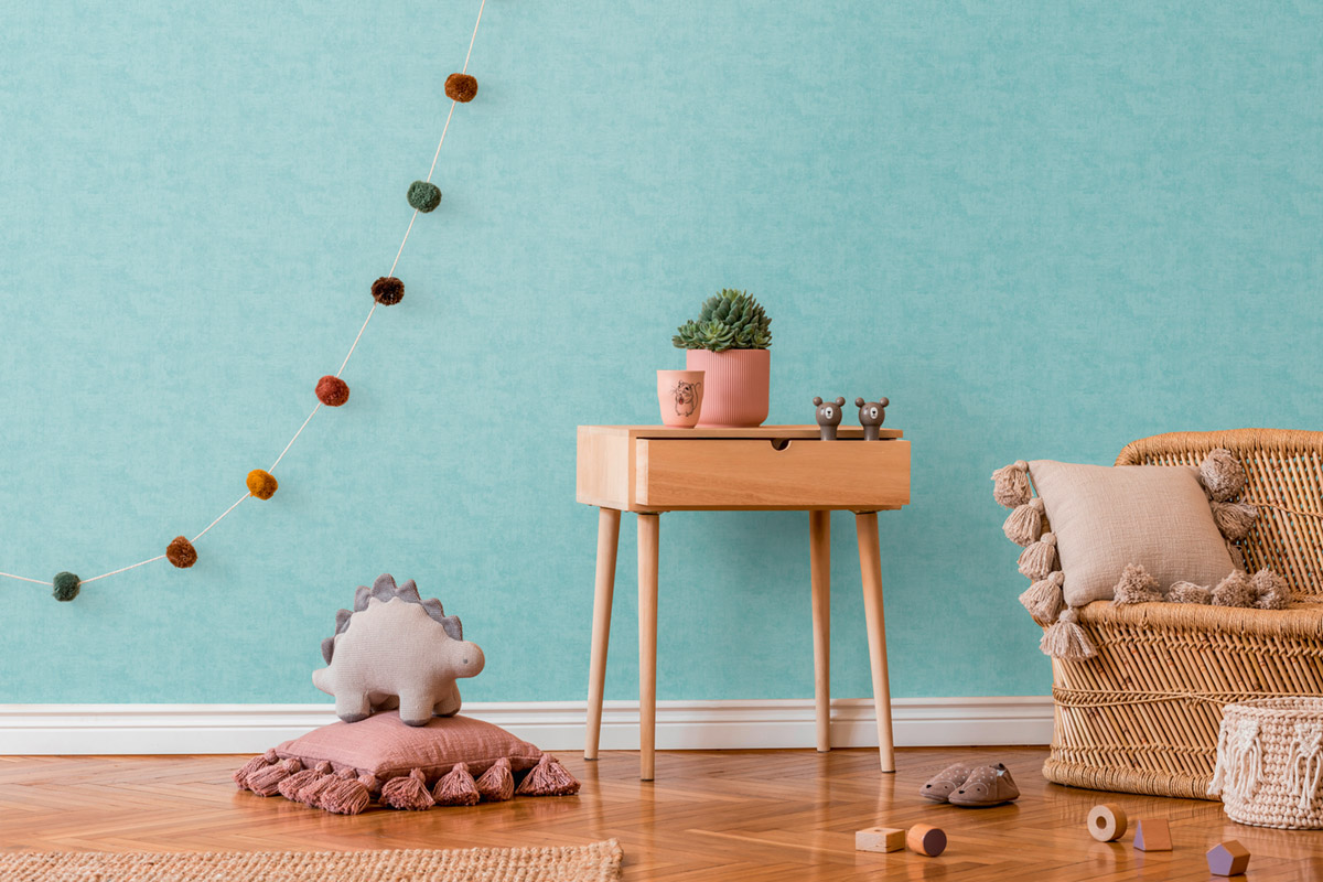 Papier peint Faux Uni Patine turquoise - Lilly & Luis d'A.S. Création | Réf. AS-771794