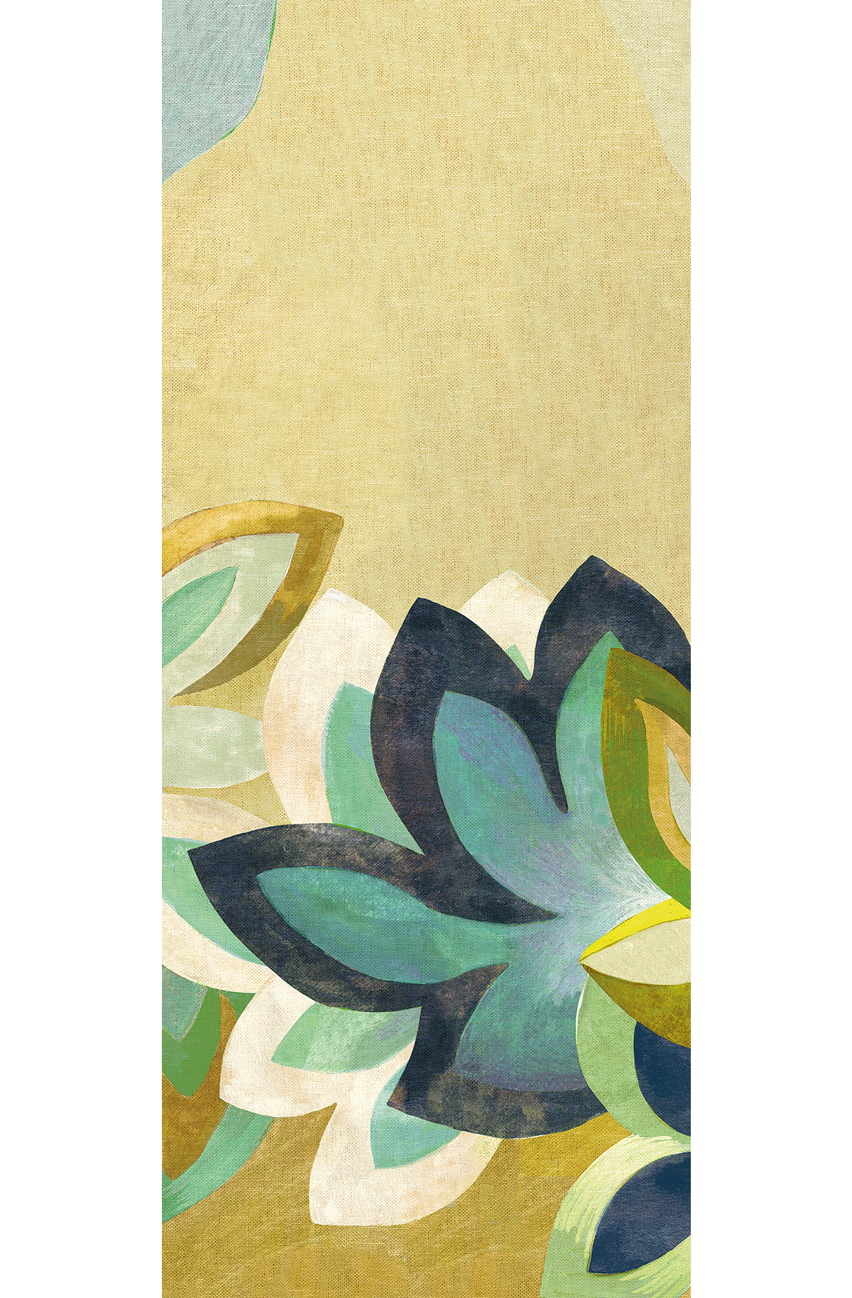 Papier peint panoramique Feuille Somerset vert bleu - B H260 - Rhapsody de Masureel | Réf. MAS-DGRHA2012-260