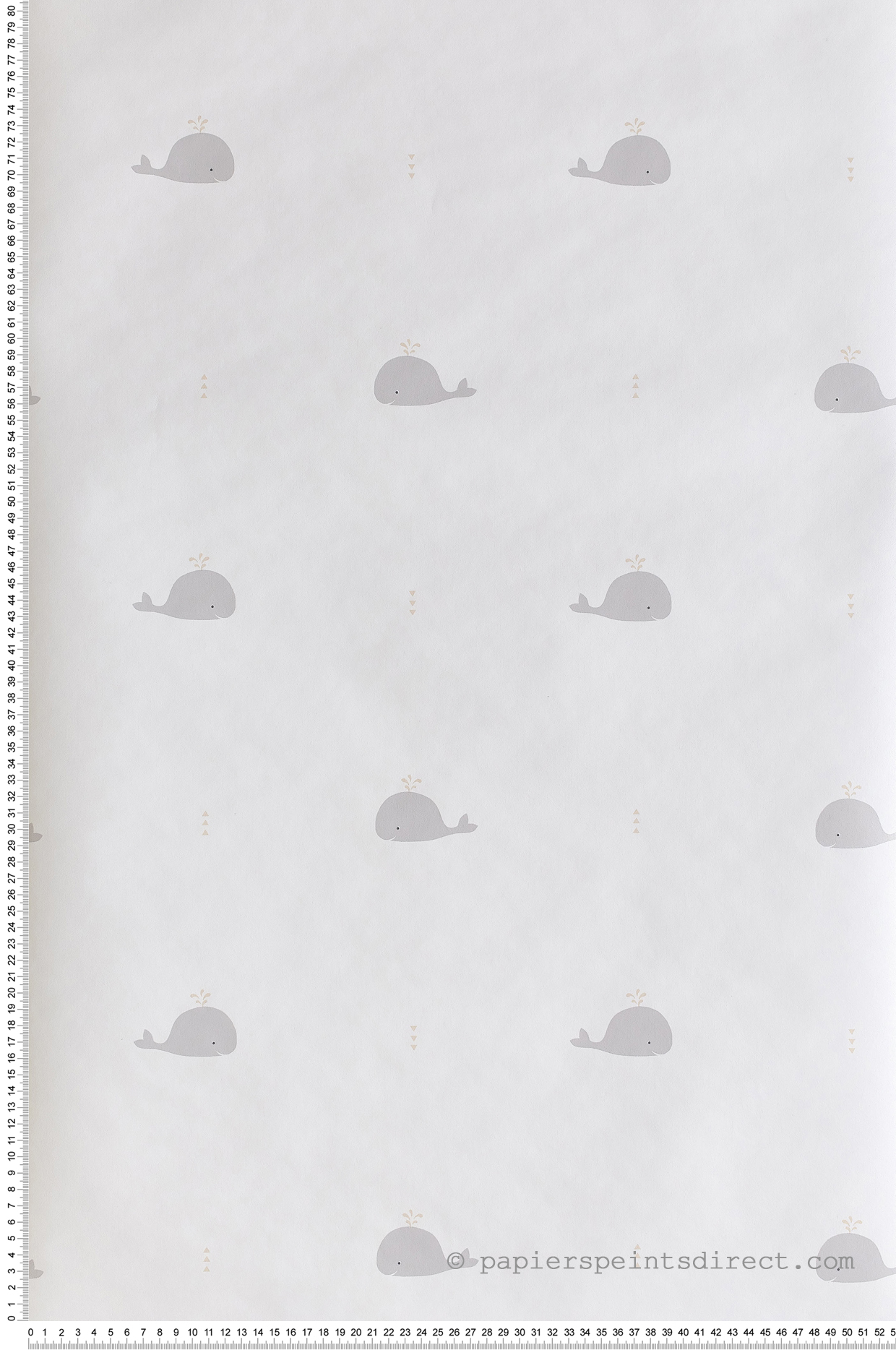 Papier peint enfant Baleine beige/gris - Happy Dreams de Casadéco | Réf. HPDM82791121