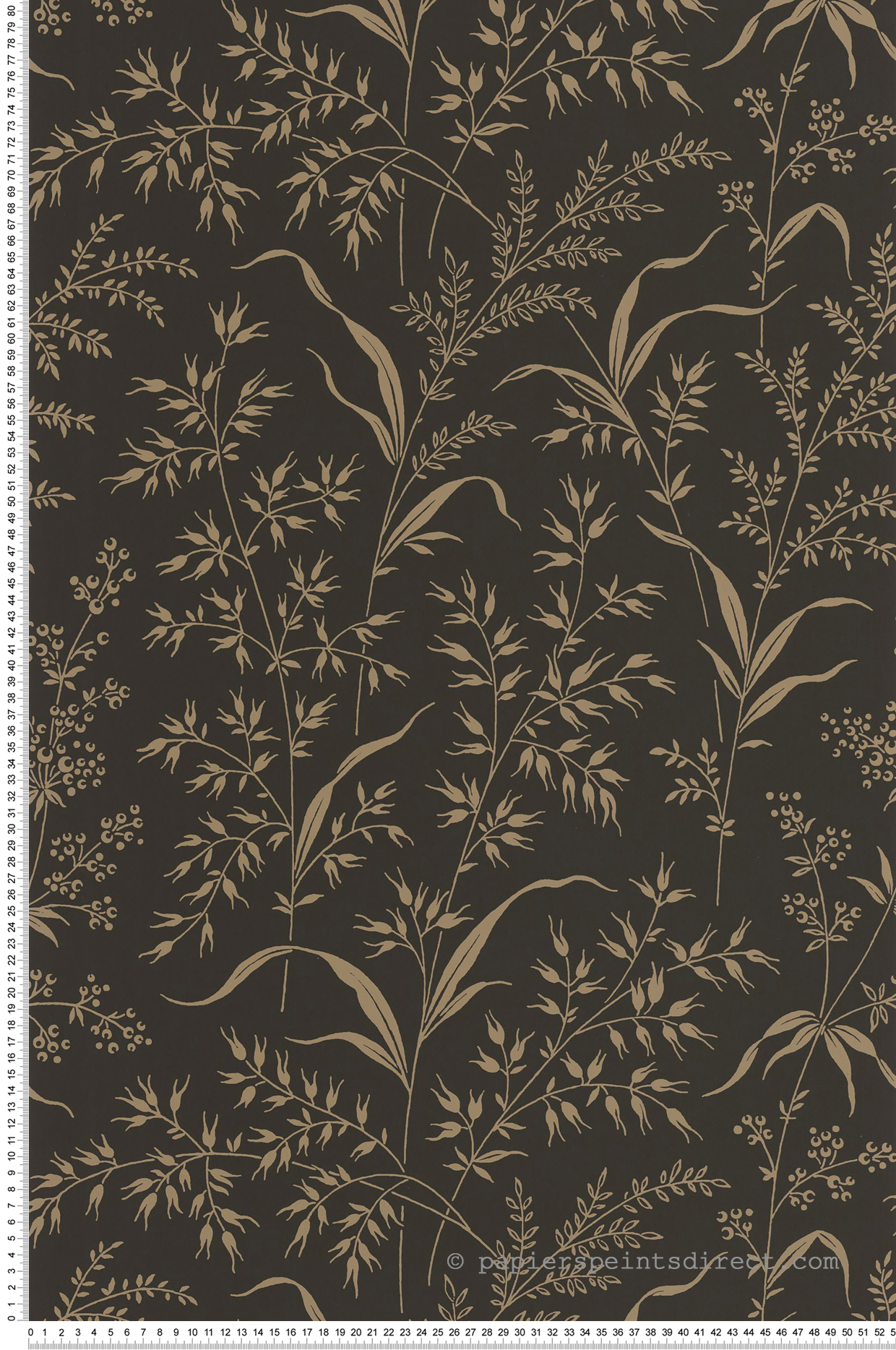 Papier peint Champ d'Herbe ardoise brun olive - Soliflore de Casadéco | Réf. SOLI200289717