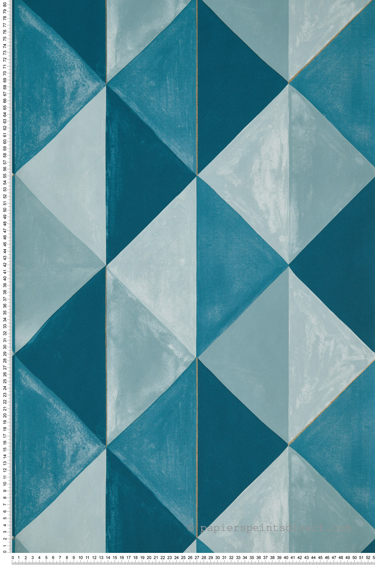 Papier peint géométrique Plenitude Bleu Canard/Doré - Green Life de Casélio | Réf. GNL101706027