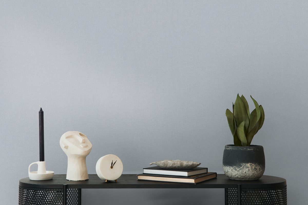 Papier peint Uni Toile bleu fumée - Pure Elegance d'A.S. Création AMB2 | Réf. AS-397713