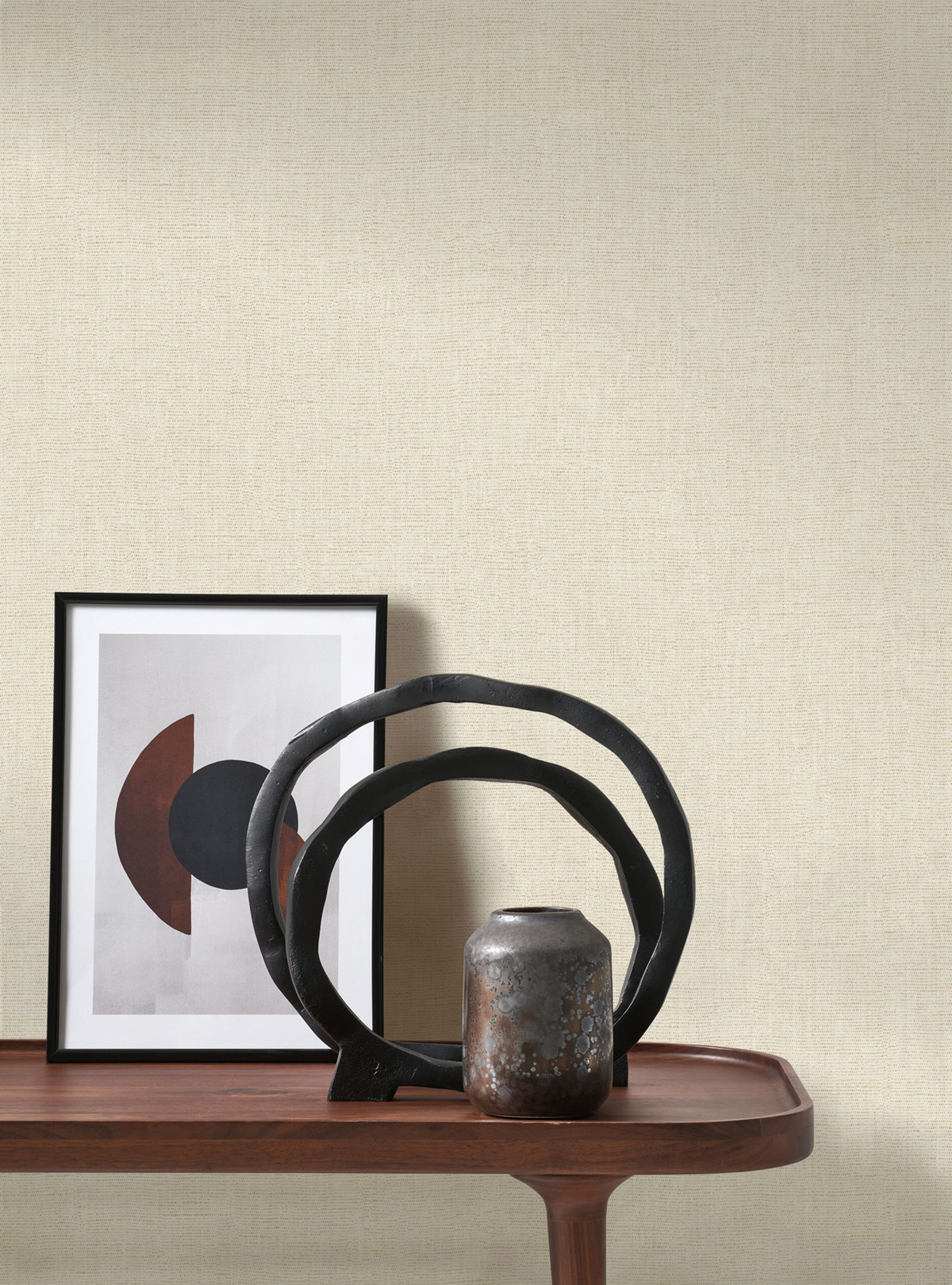 Papier peint Uni Lin Métallisé Caractère grège - Matera de Casadéco | Réf. MATA201171215