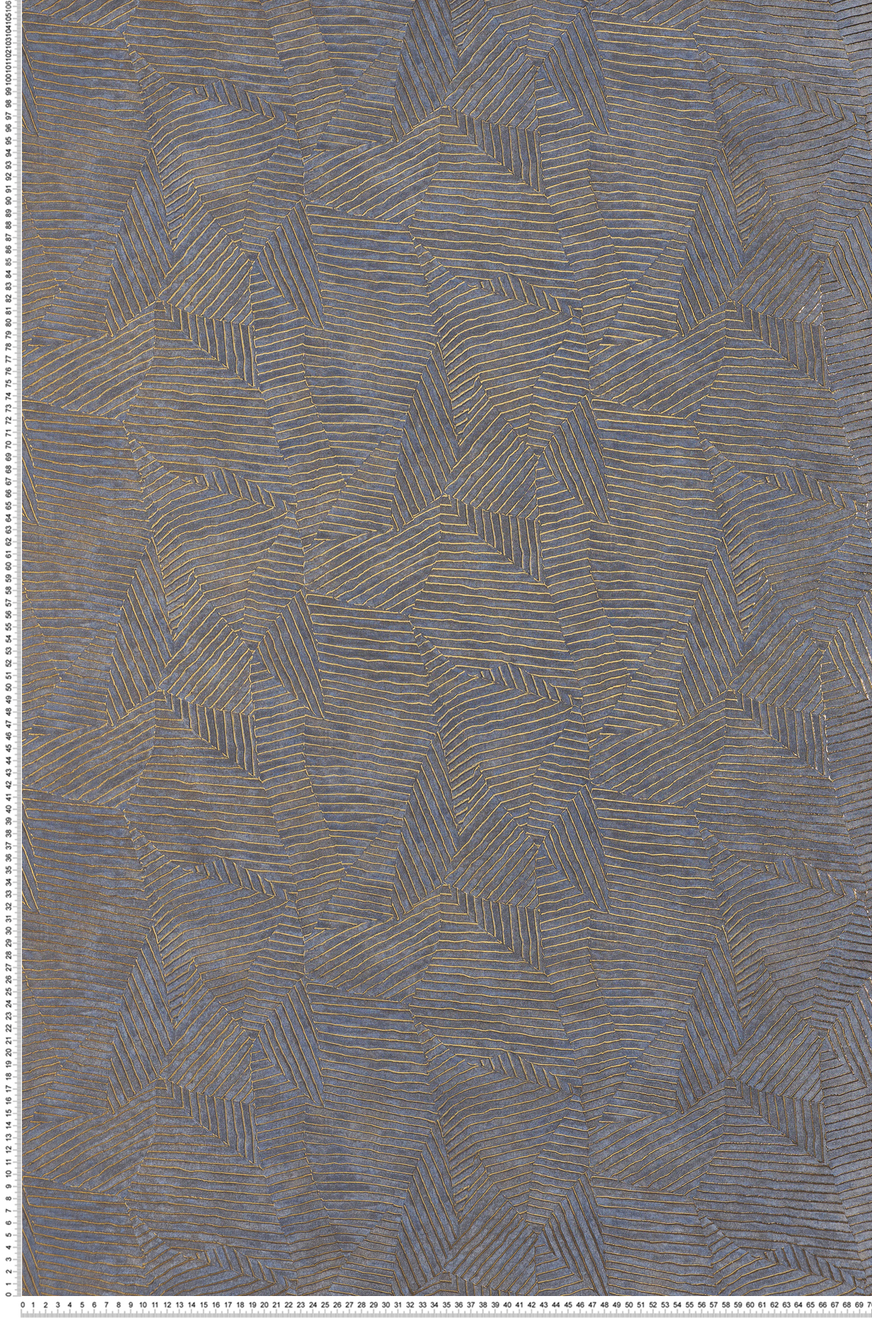 Papier peint Faux Uni Soroa Laminé bleu marine doré - Nature Précieuse de Casamance | Réf. CAS-76543874